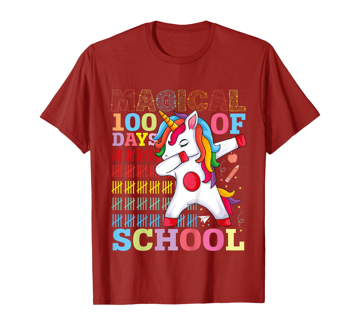 Unicorn Magical 100th Day of School Gift Boys Girls Kids T-Shirt
