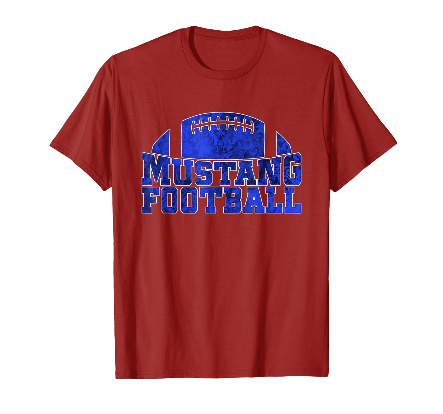 Friendswood Mustangs Football Pattern Royal T-Shirt