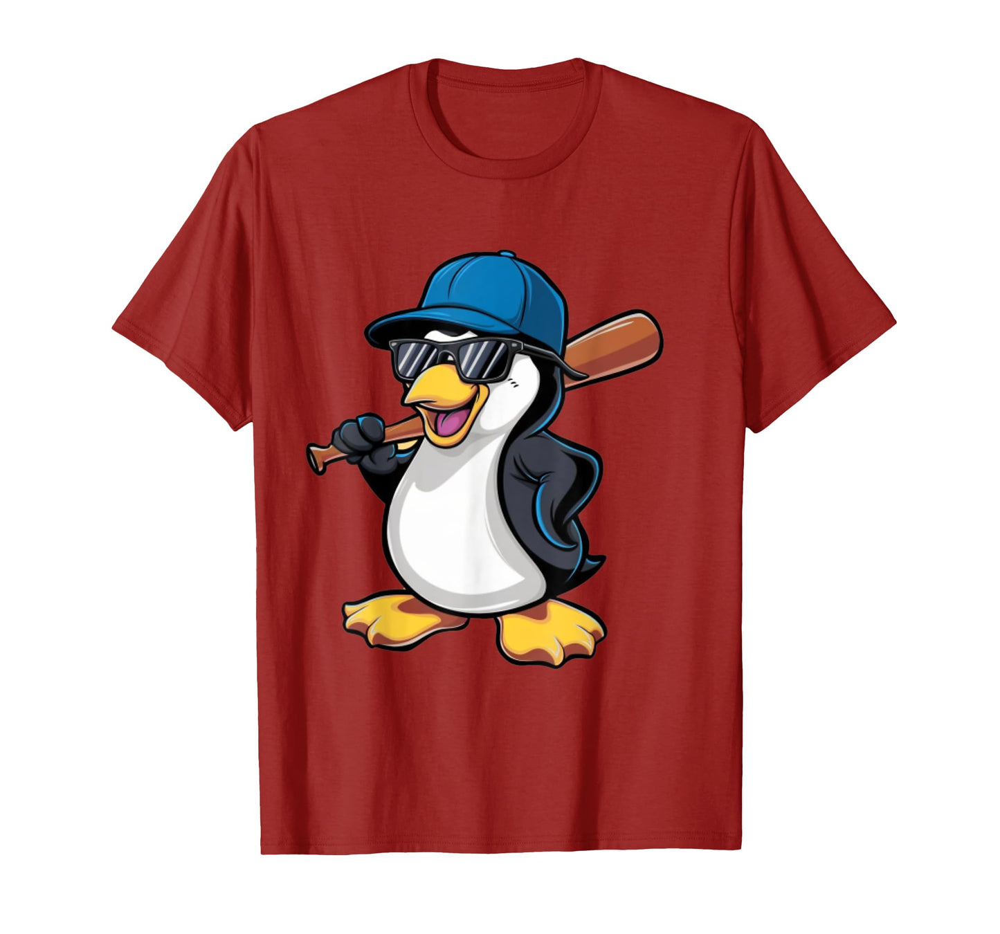 Penguin Baseball Panda Playing Baseball Penguin T-Shirt