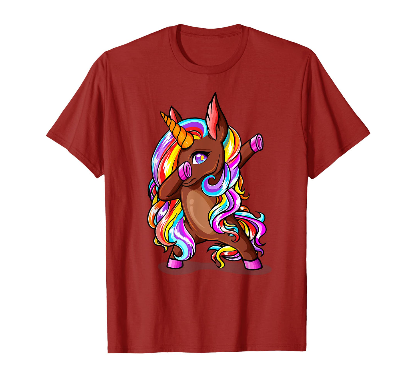 Dabbing Brown Skin Unicorn African American Woman Girl Gifts T-Shirt