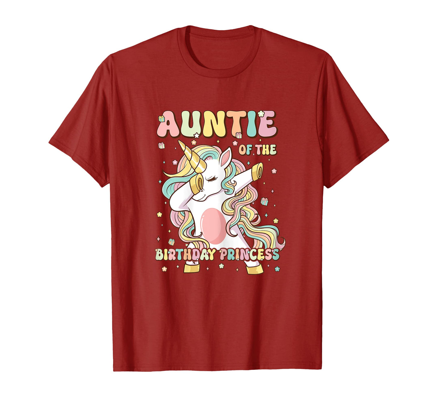 Auntie Of The Birthday Princess Unicorn Birthday Girl T-Shirt