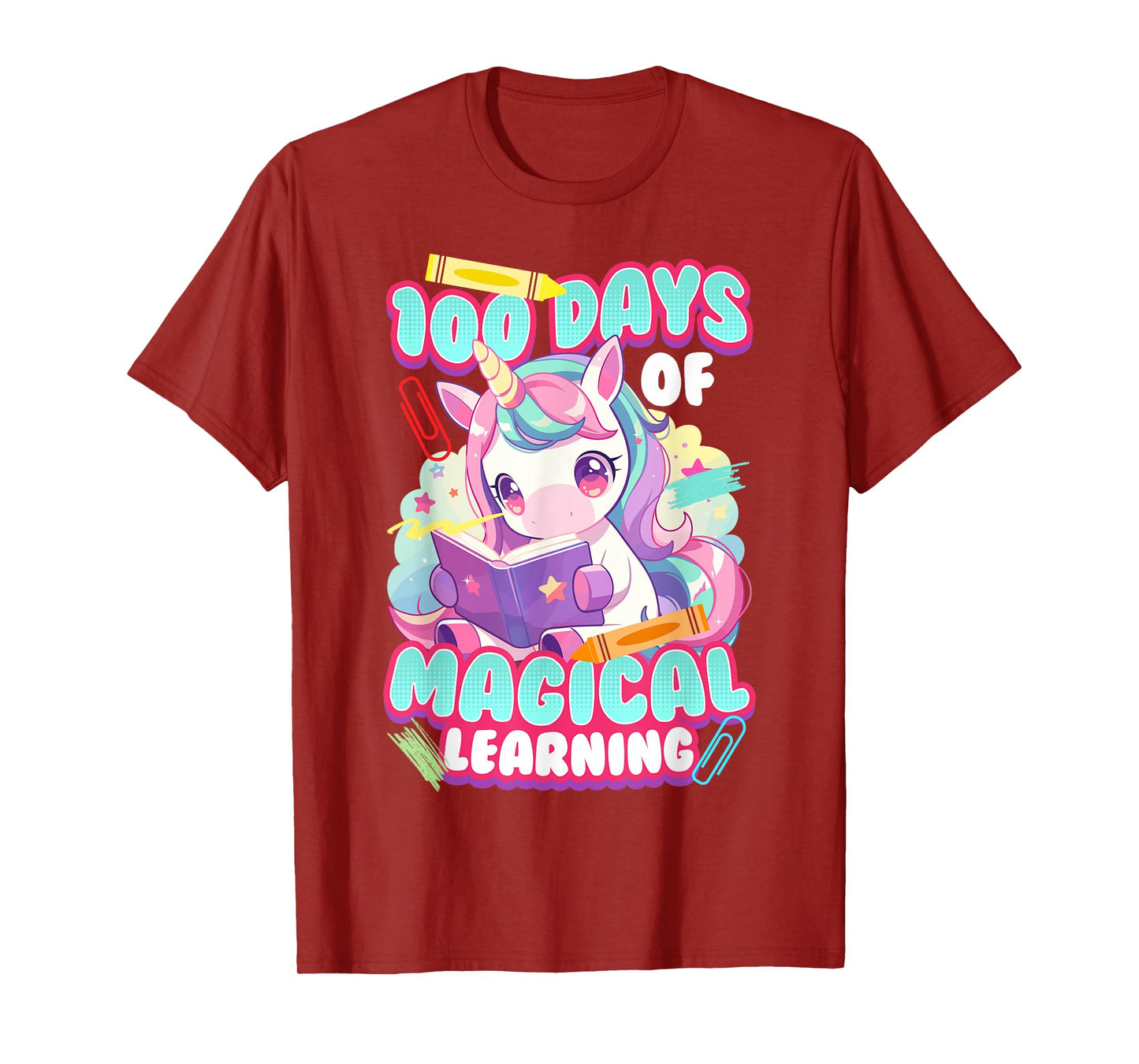 100 Days of School Unicorn Girls 100 Magical Days Girls T-Shirt