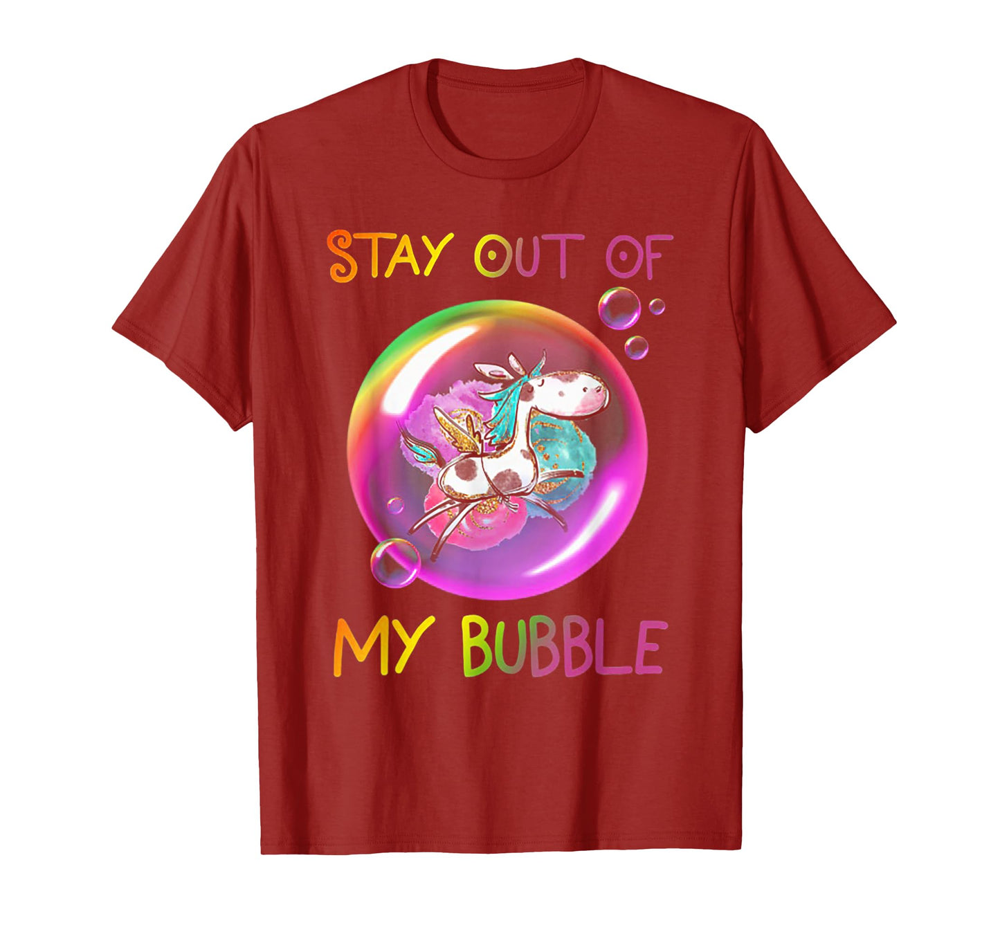 Stay Out Of My Bubble Funny Unicorn T-Shirt
