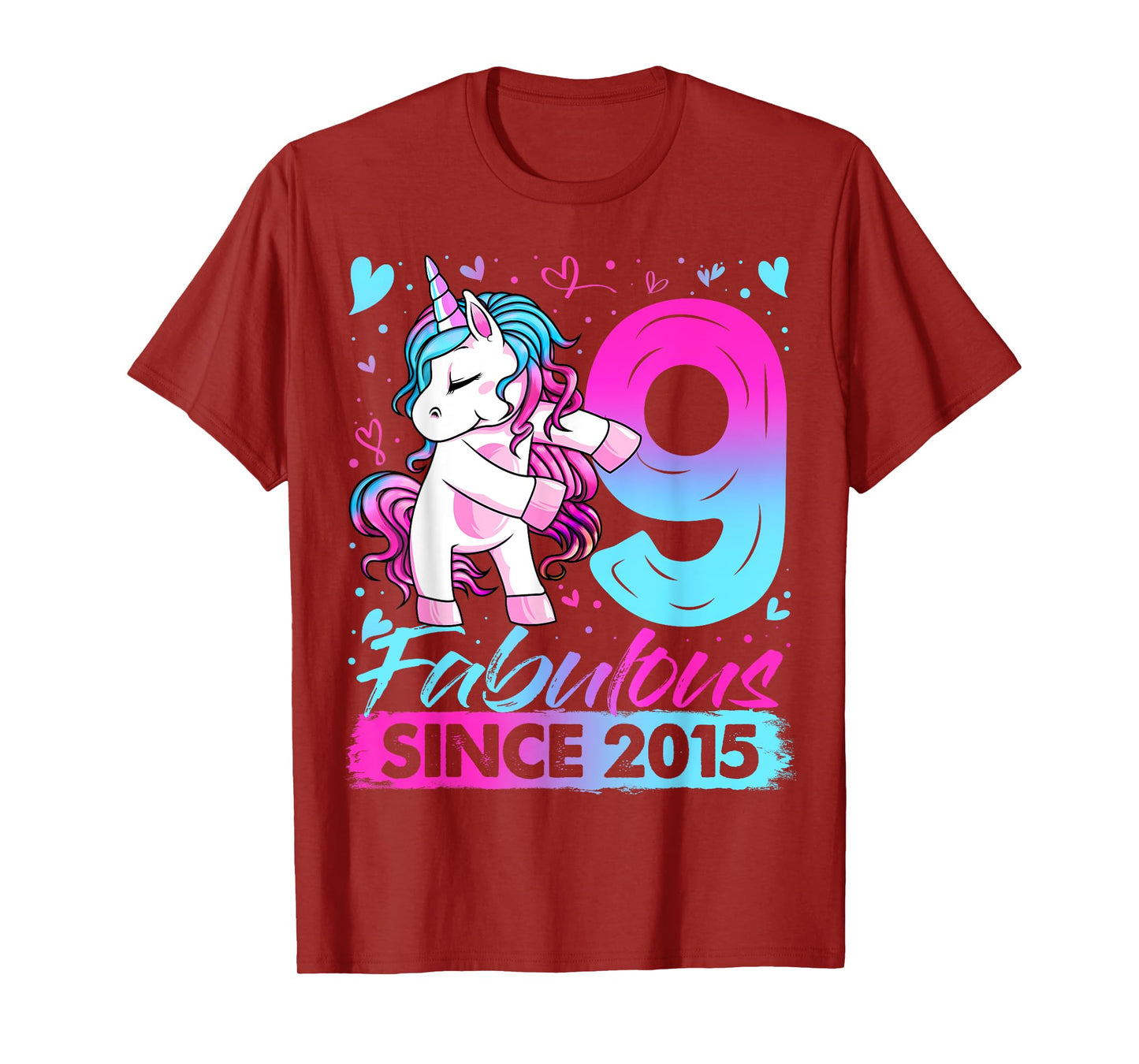 9 Years Old Flossing Unicorn Gifts 9th Birthday Girl Party T-Shirt