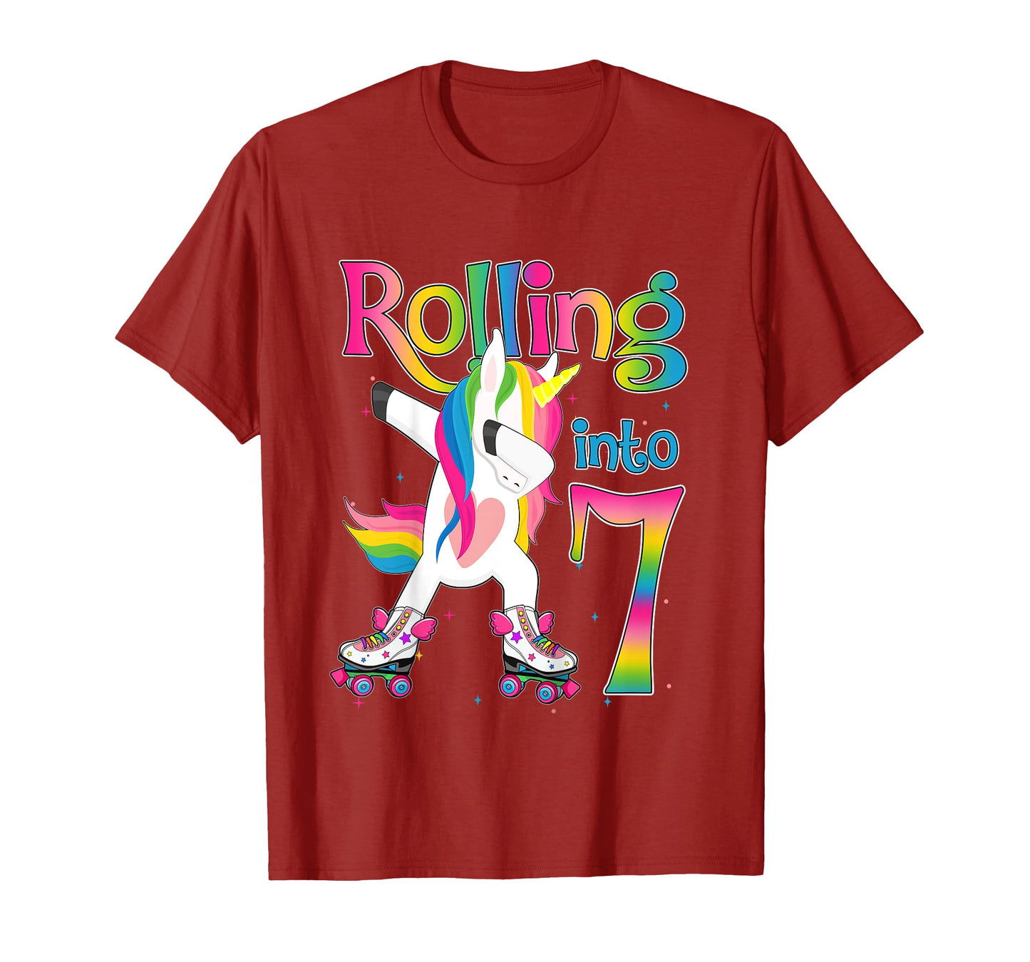 Rolling Into 7 years Let's Roll I'm Turning 7 Roller Skate T-Shirt