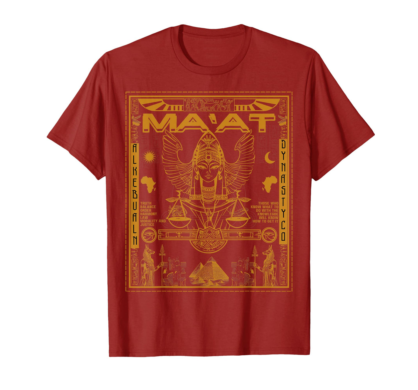 Sacred Geometry Egyptian MA’AT Maat Eye Of Horus Art T-Shirt