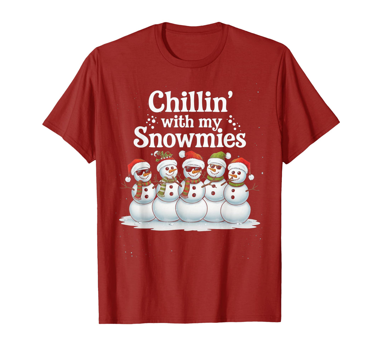 Snowman Christmas Chillin With My Snowmies Kids Boys Girls T-Shirt