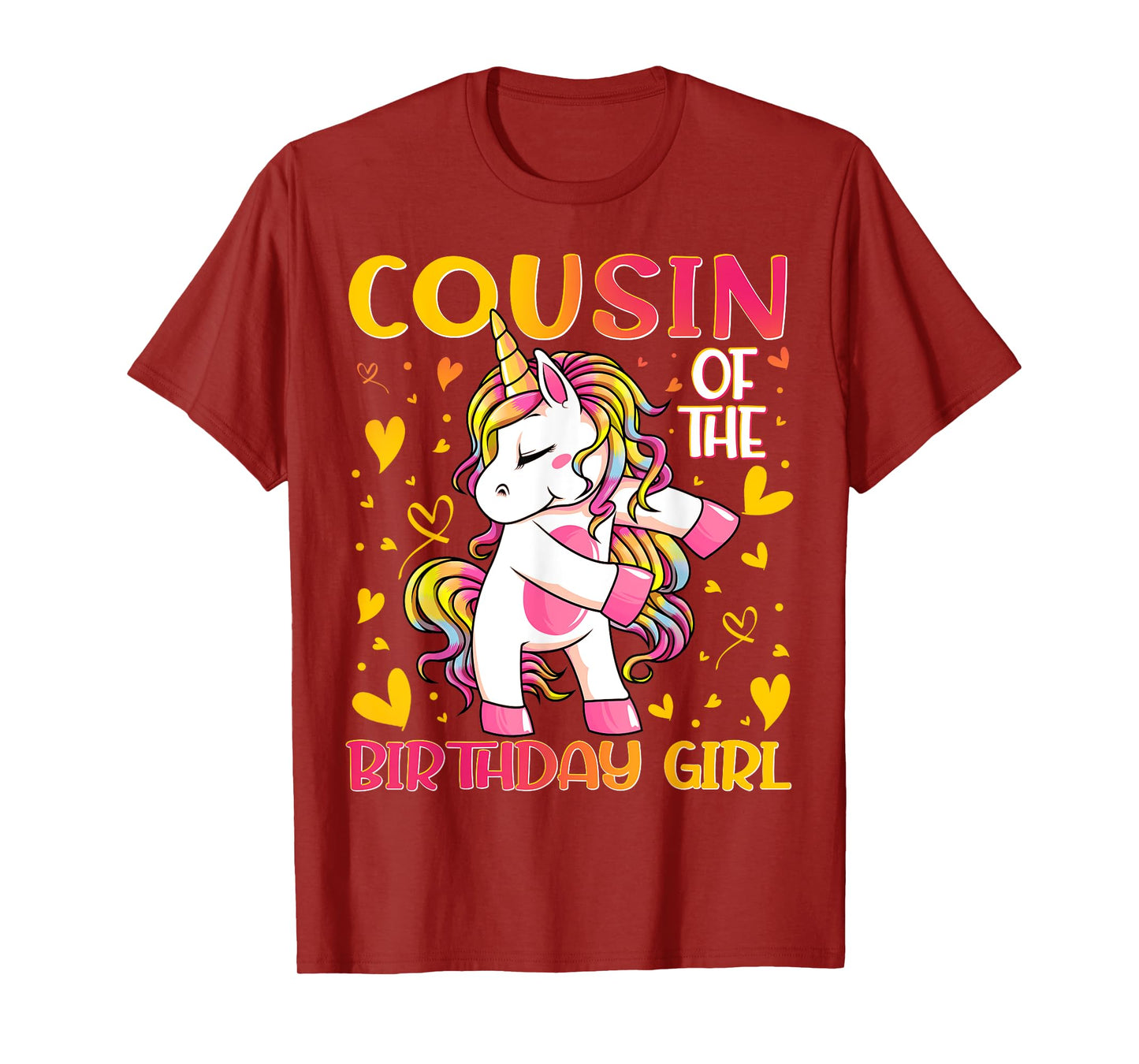 Cousin of the Birthday Girl Flossing Unicorn Cousin Gifts T-Shirt