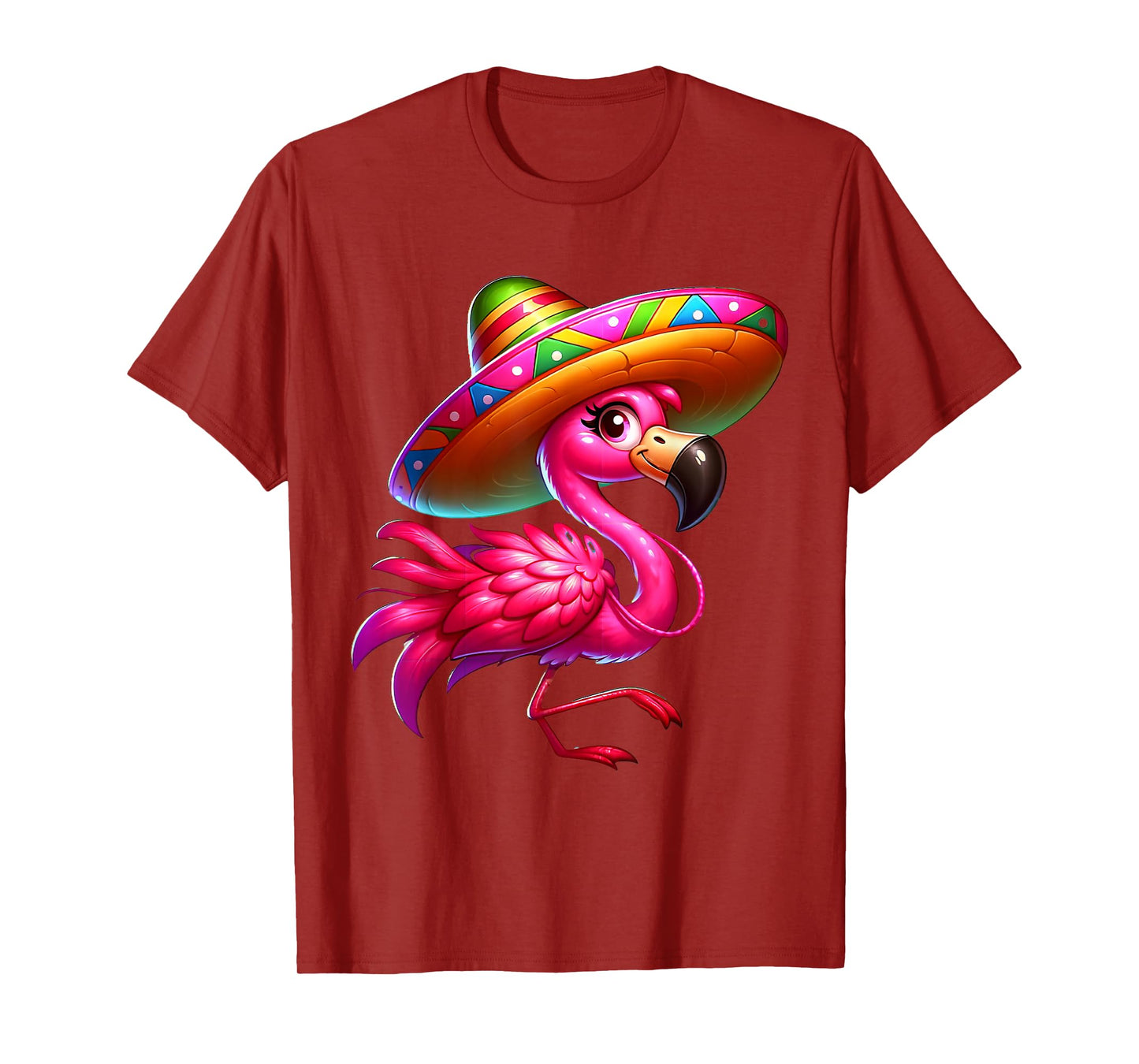 Cinco de Mayo Flamingo Wearing Mexican Sombrero Men Women T-Shirt