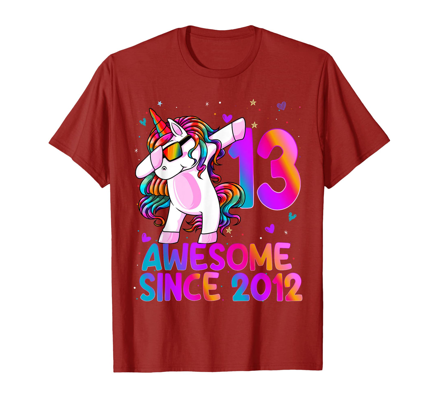 Dabbing Unicorn 13 Year Old 13th Birthday Girl Unicorn Party T-Shirt