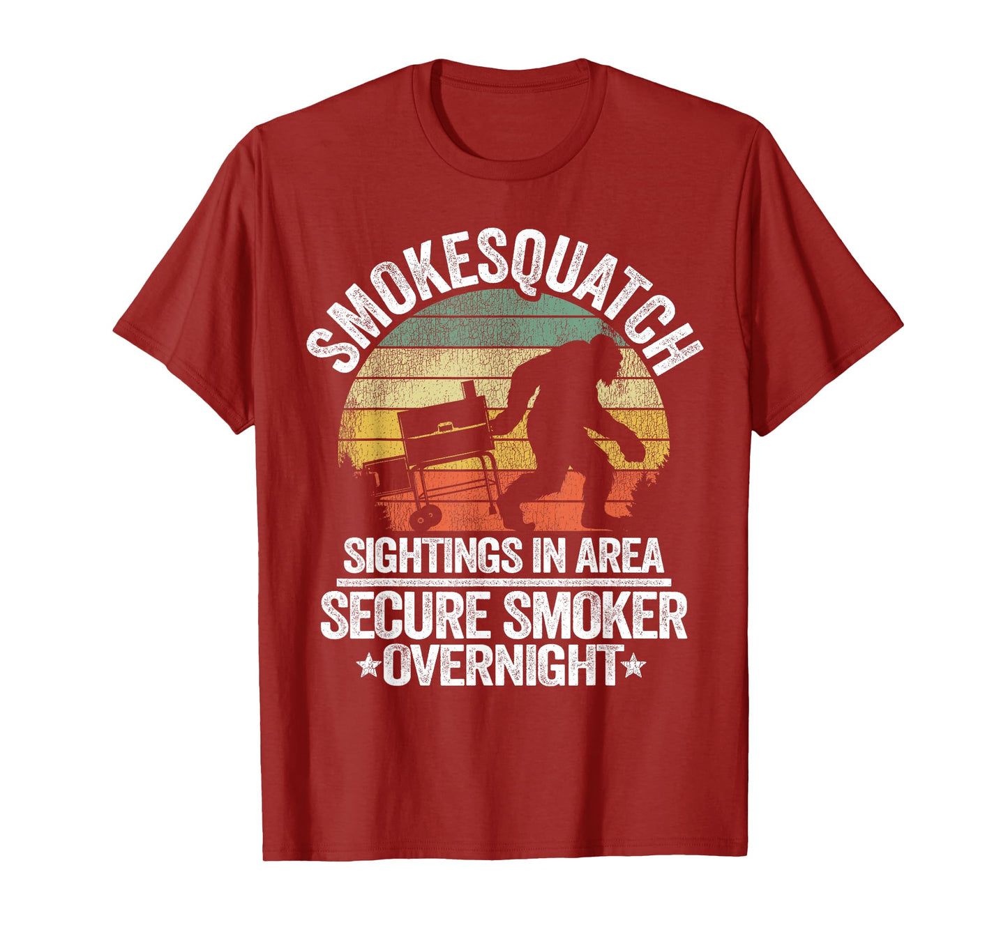 Smokesquatch Sasquatch Smoking Meat Grill Funny Bigfoot T-Shirt