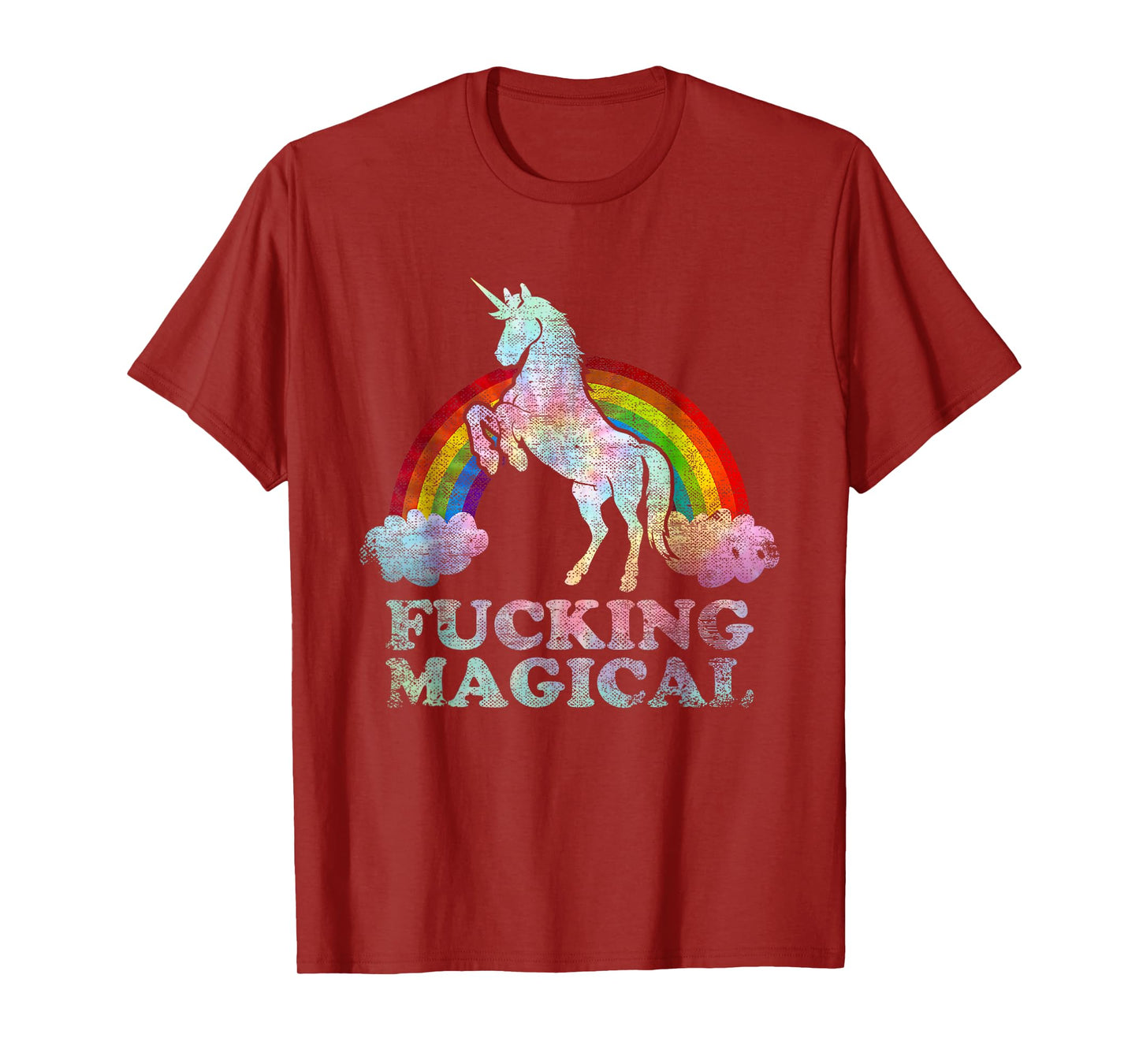Funny Retro adult humour Fucking Magical Unicorn Tie Dye T-Shirt