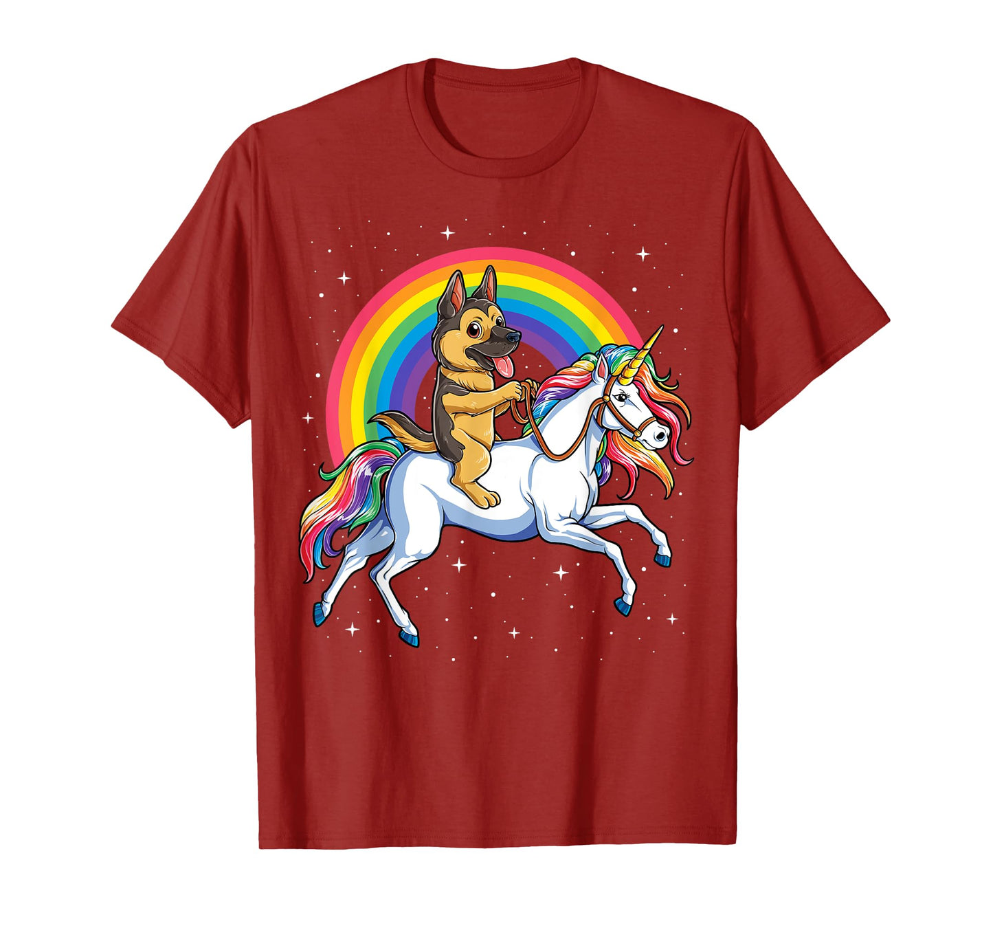 German Shepherd Unicorn T shirt Girls Space Galaxy Rainbow T-Shirt