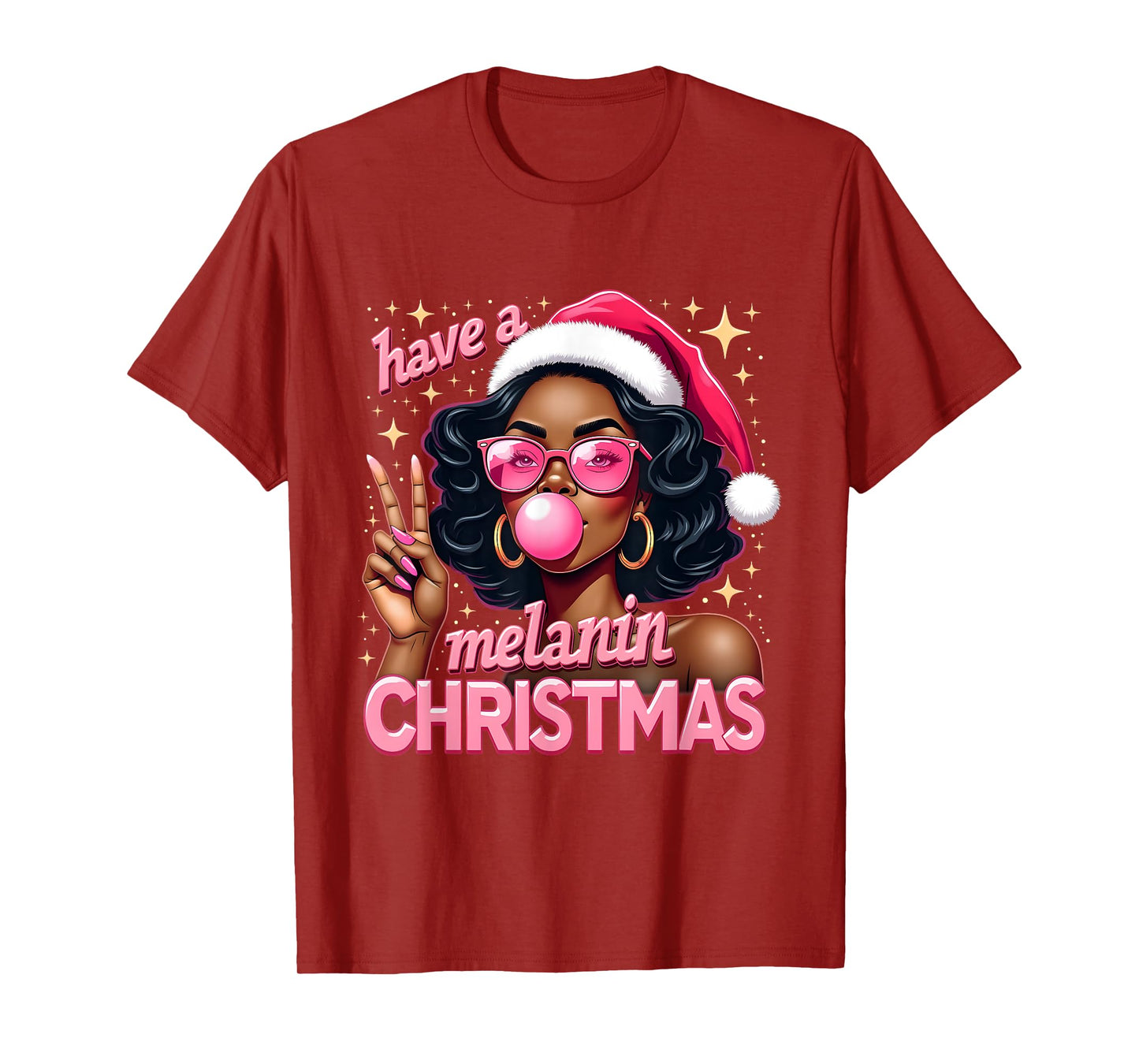 Have A Melanin Christmas Black African American Woman T-Shirt