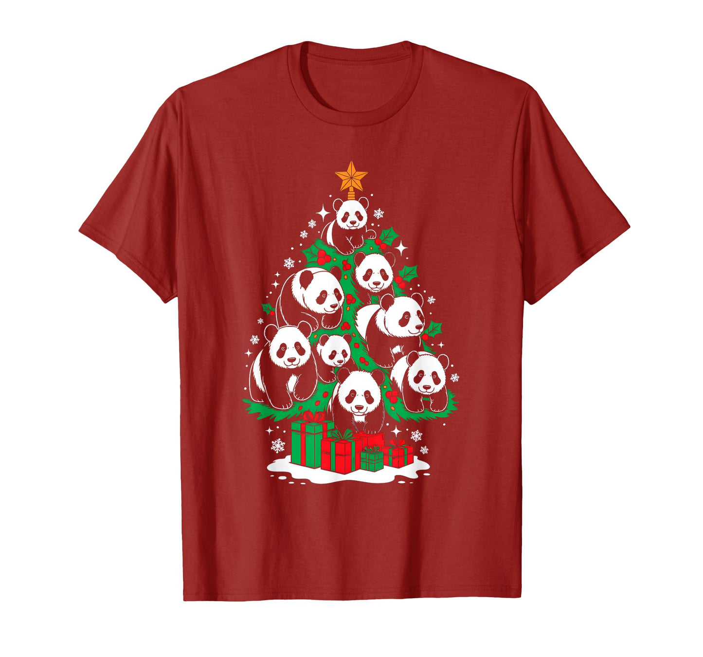 Panda Tree Christmas Panda Lover Xmas Squad Men Women Kids T-Shirt