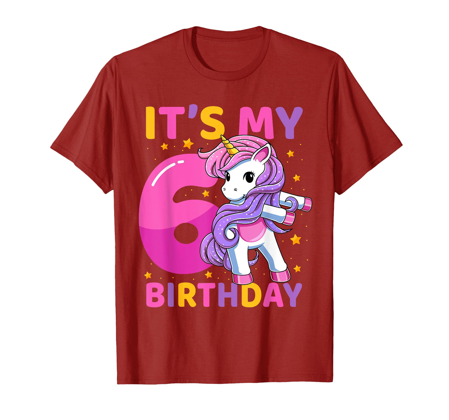 6 Years Old Unicorn Flossing 6th Birthday Party Girls Kids T-Shirt