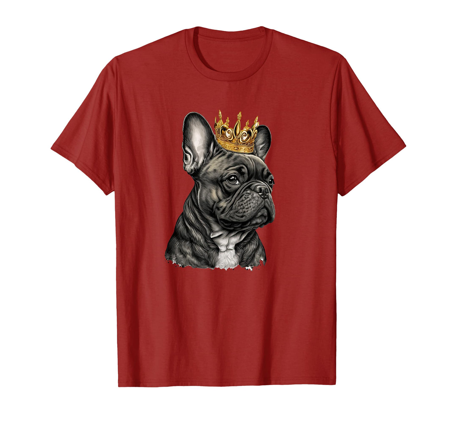 Funny French Bulldog Frenchie with a Golden Crown T-Shirt