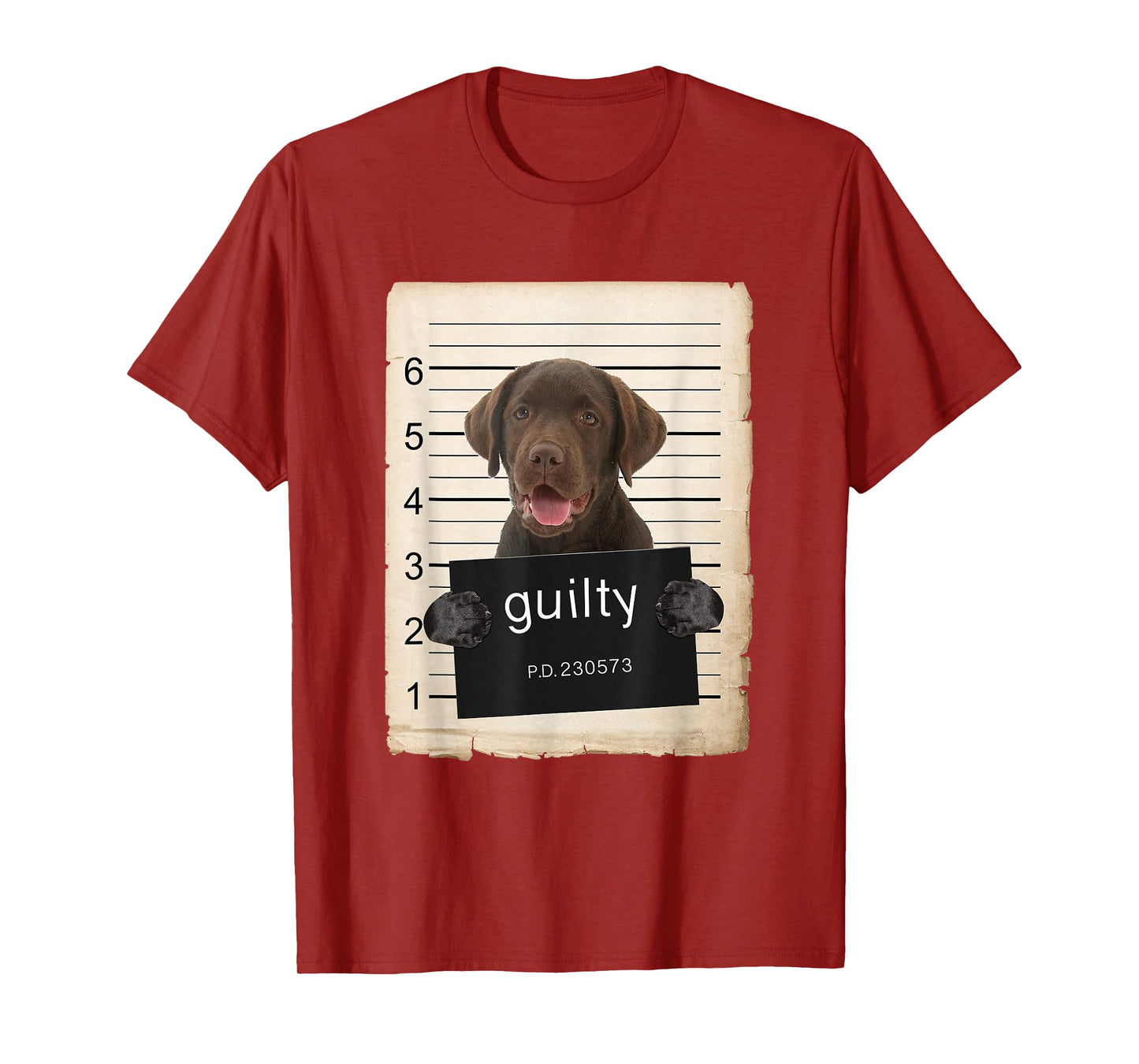 Chocolate Lab Labrador Dog Mug Shot Bad Dog T-Shirt
