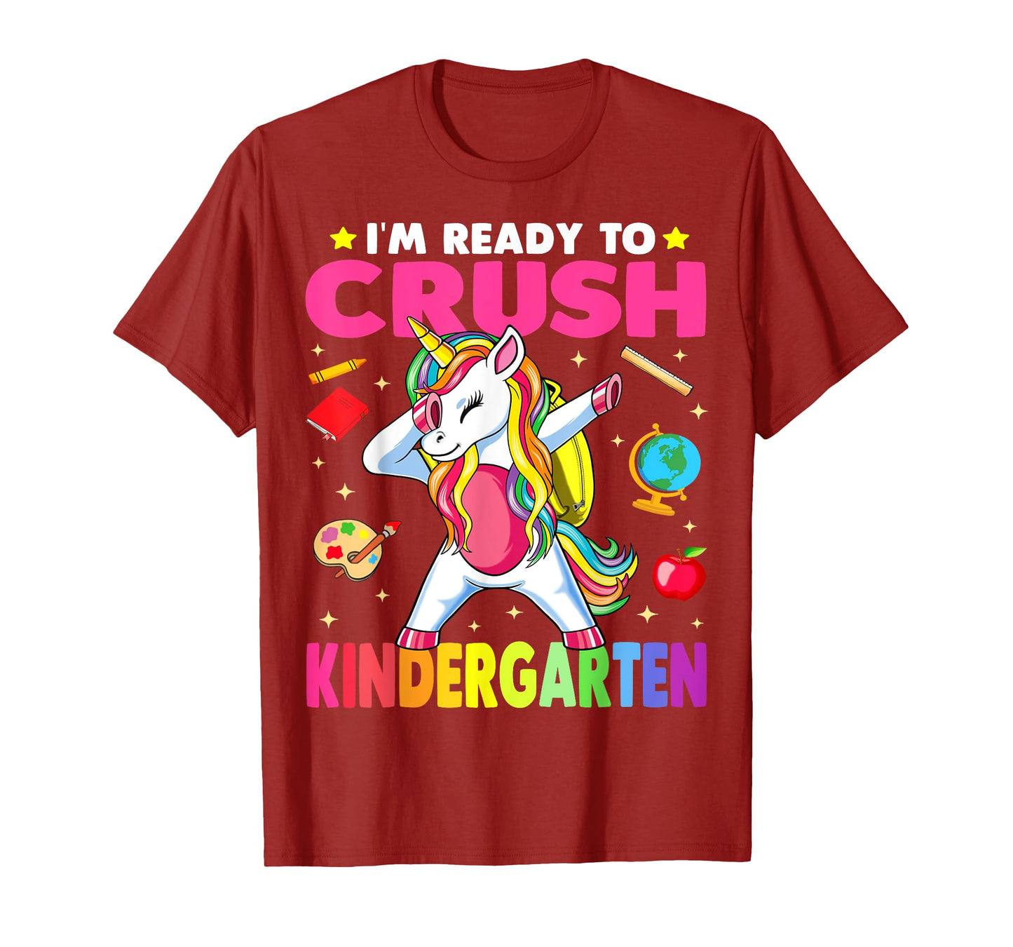 Crush Kindergarten Dabbing Unicorn Back to School Girls Gift T-Shirt