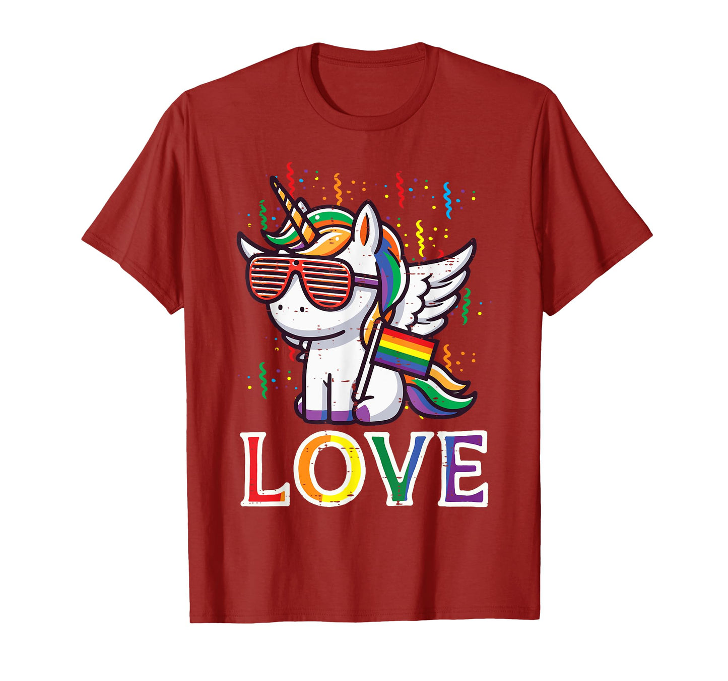 Gay Pride Month Love Unicorn LGBTQ Ally Rainbow Women Girls T-Shirt