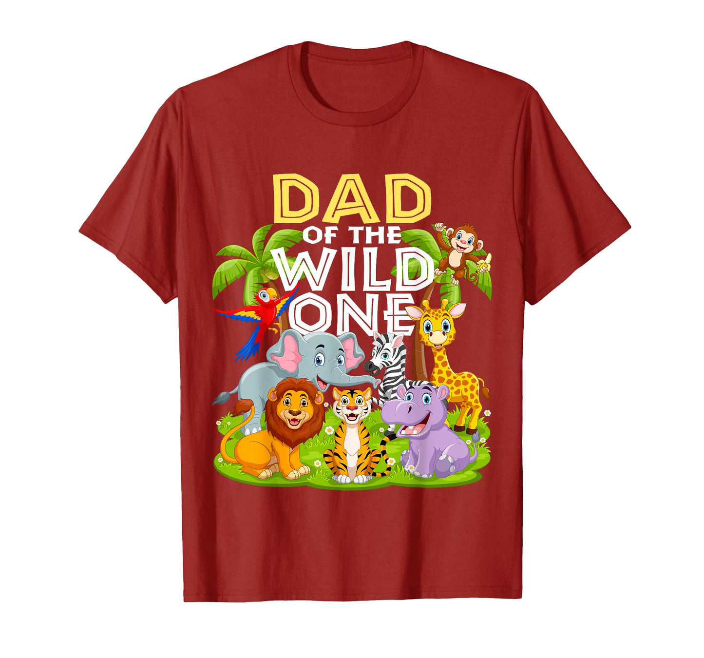 Dad Of The Wild One 1st Birthday Zoo Animal Safari Jungle T-Shirt