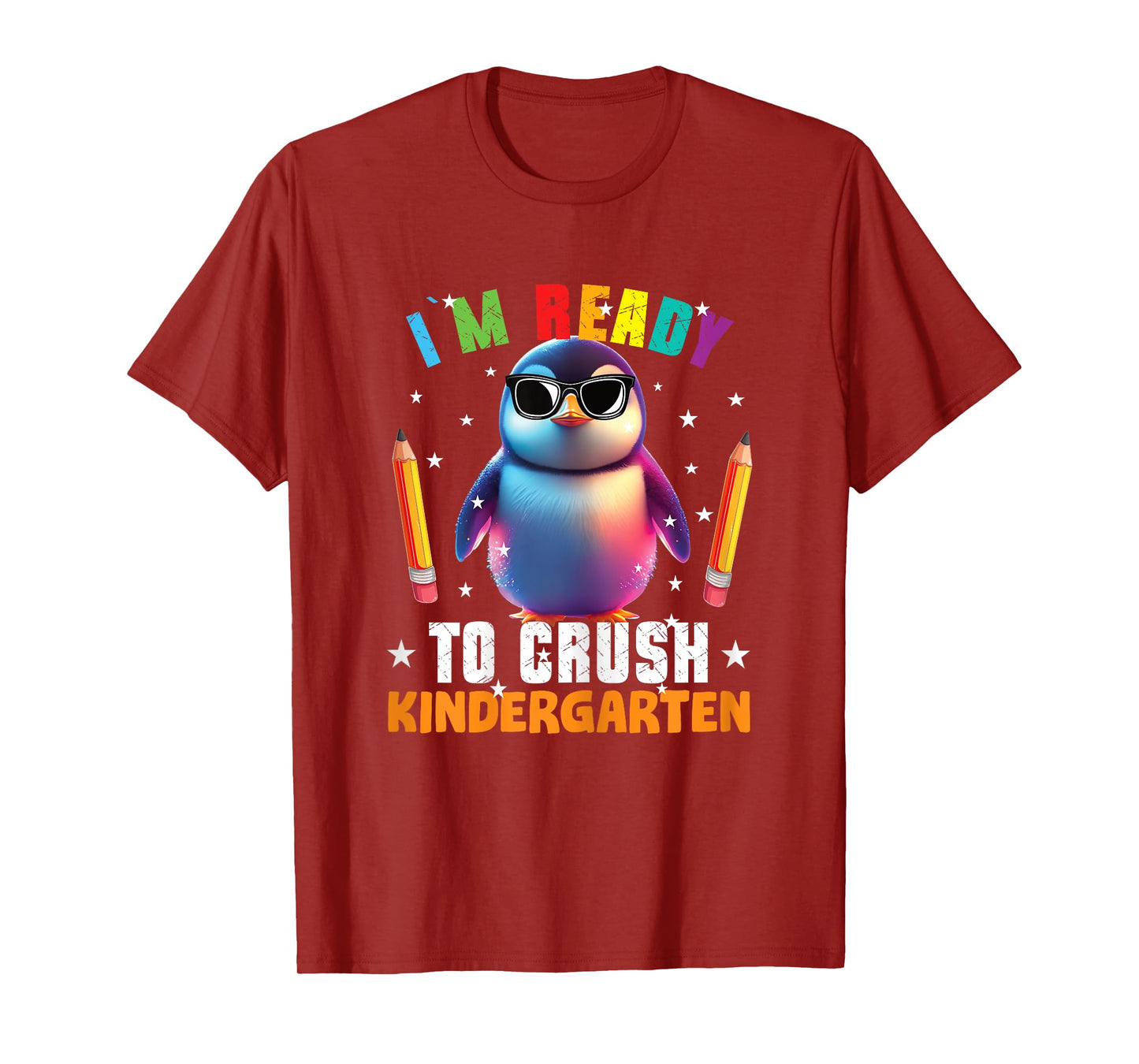 Crush Kindergarten funny Penguin Back to School Girls Gift T-Shirt