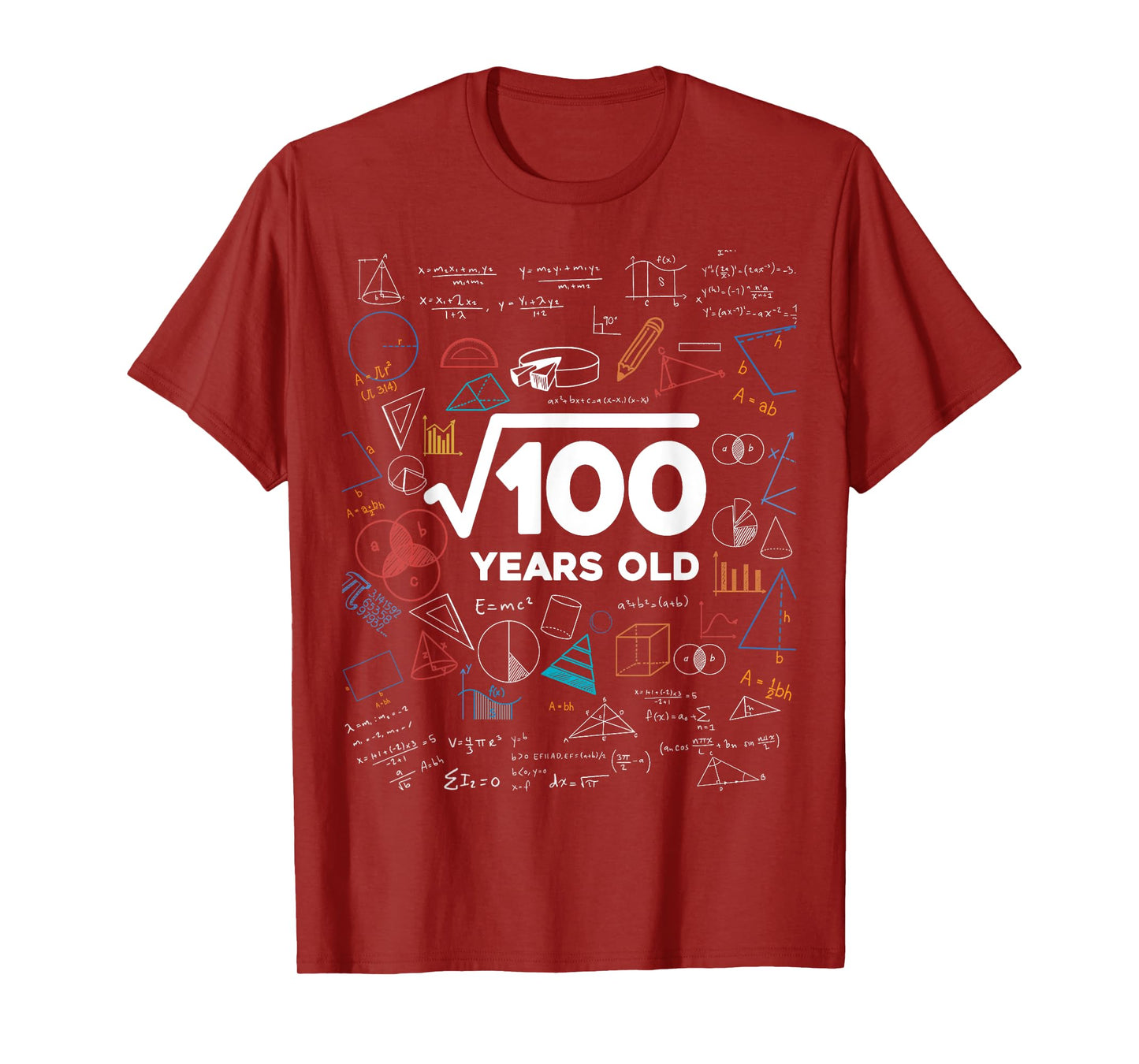Square Root Of 100 10th Birthday Math Lover 10 Year Old Bday T-Shirt