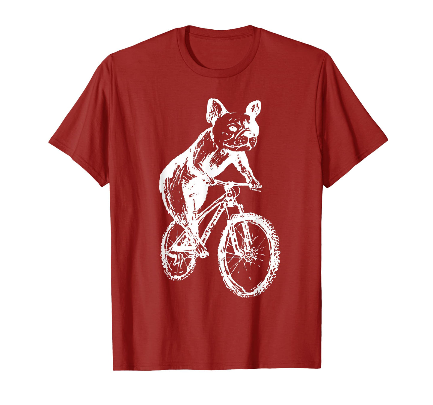 French Bulldog On A Bike Retro Dog Riding Bicycle Cycling T-Shirt