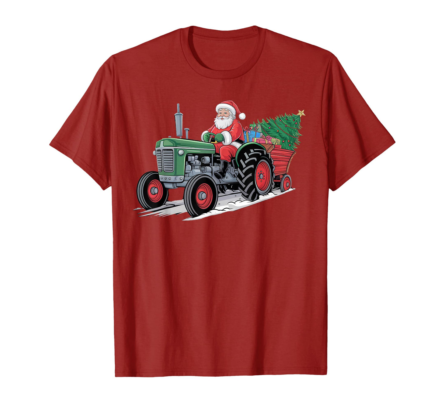 Santa Tractor Farm Truck Farmer Christmas Xmas Driving T-Shirt