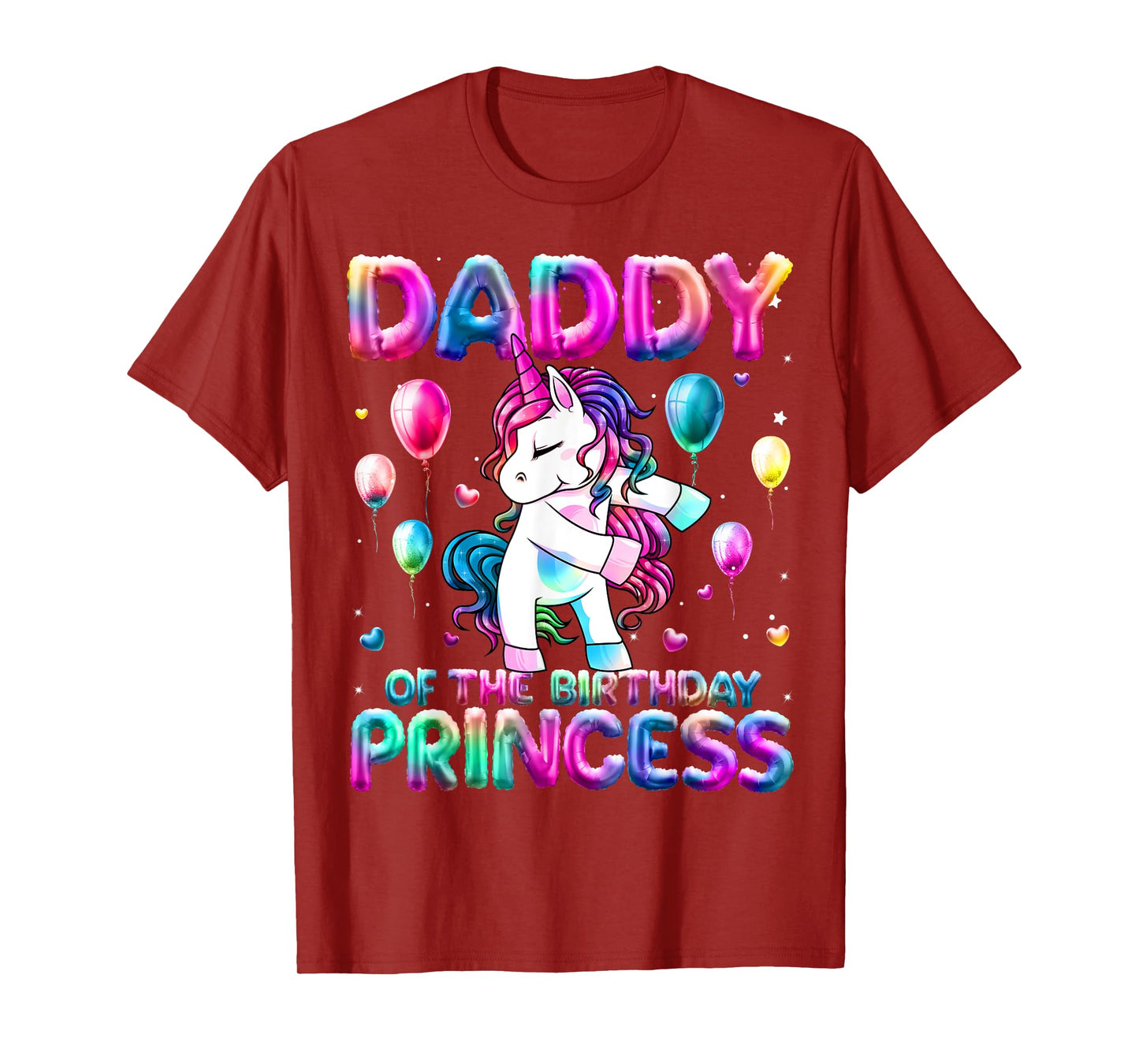 Daddy of the Birthday Princess Girl Flossing Unicorn Daddy T-Shirt
