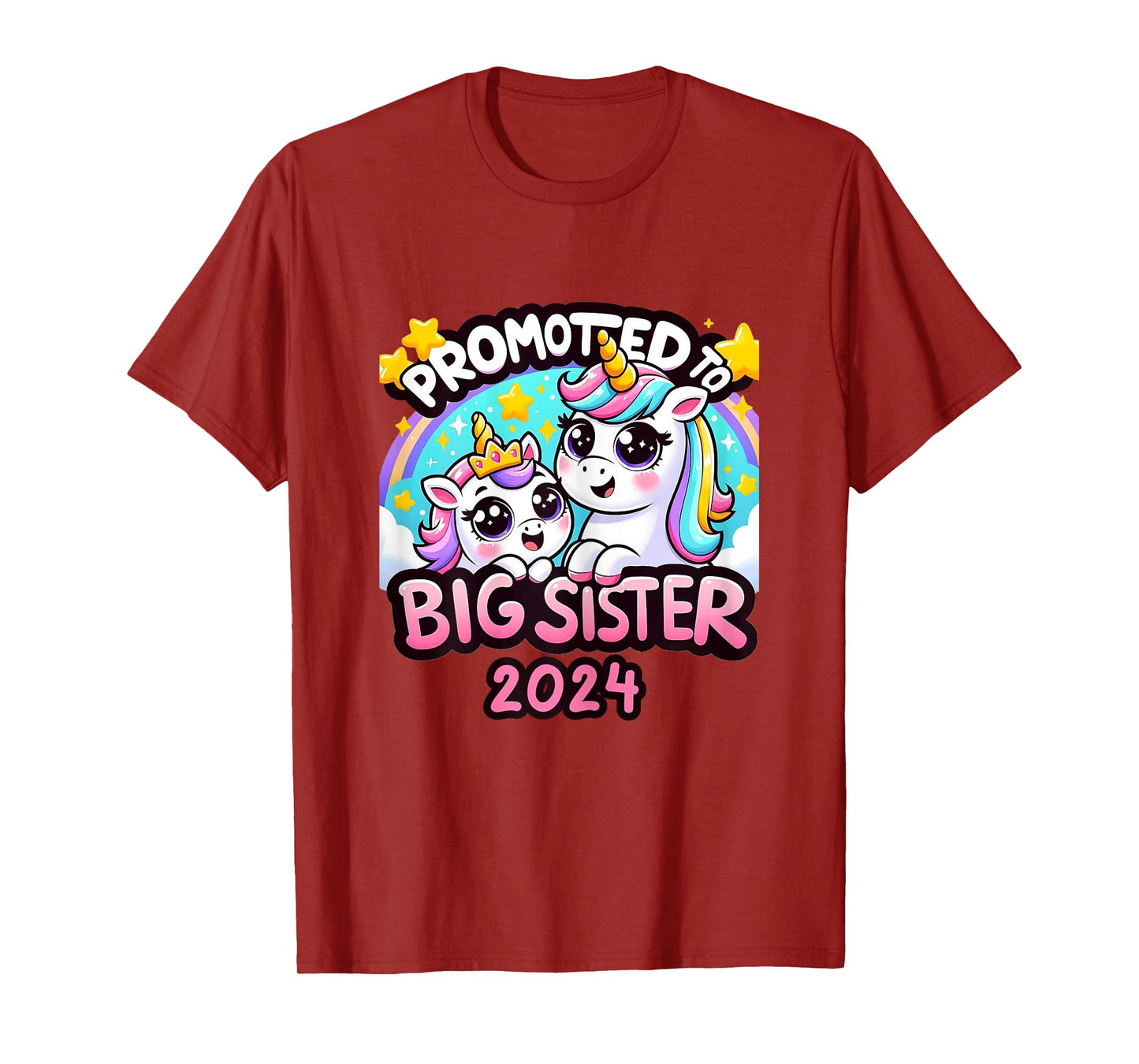 Promoted to Big Sister 2024 Unicorn Big Sis For Kids T-Shirt
