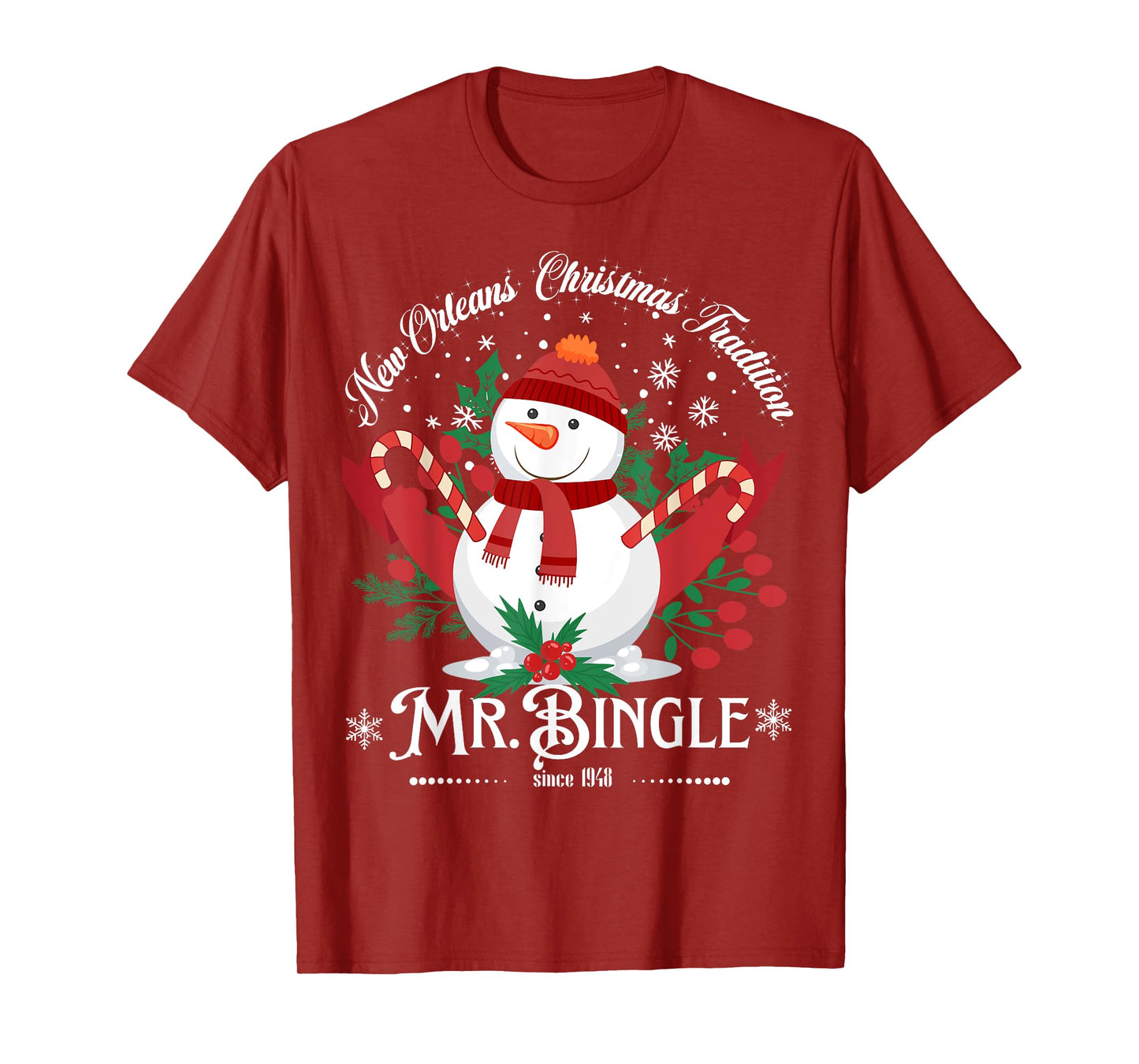 New Orleans Mr.Bingle Christmas Tradition Snowmen Christmas T-Shirt