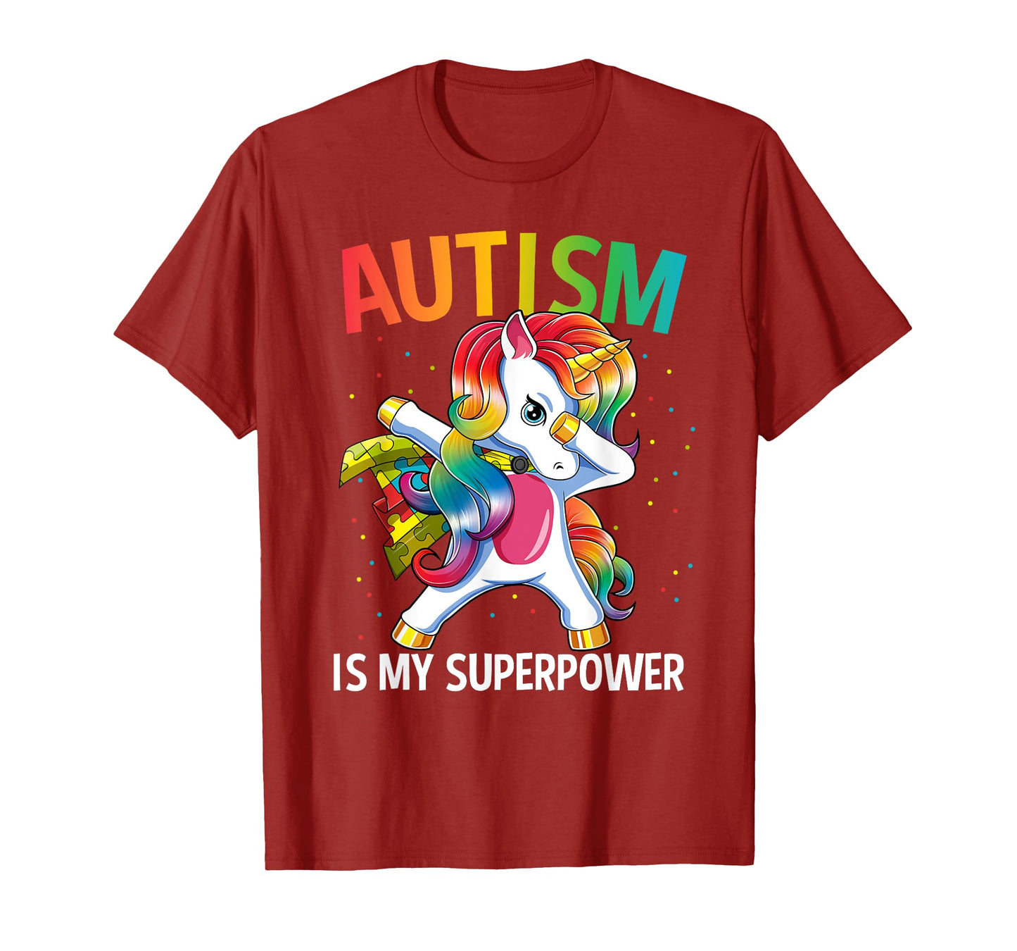 Autism Is My Superpower Dabbing Unicorn T-Shirt