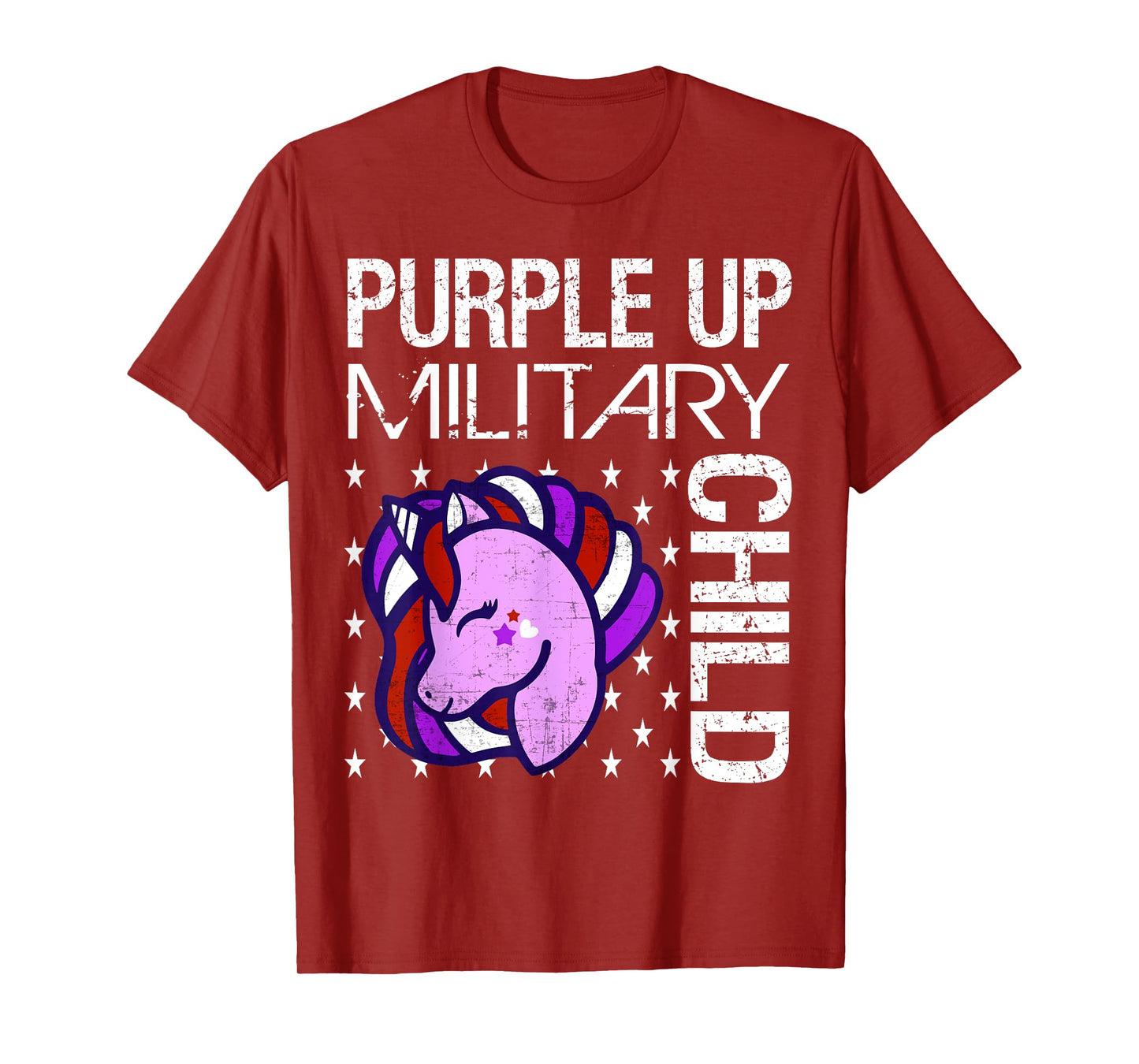 Awareness Month Purple Up Military Child Purple-Up Unicorn T-Shirt