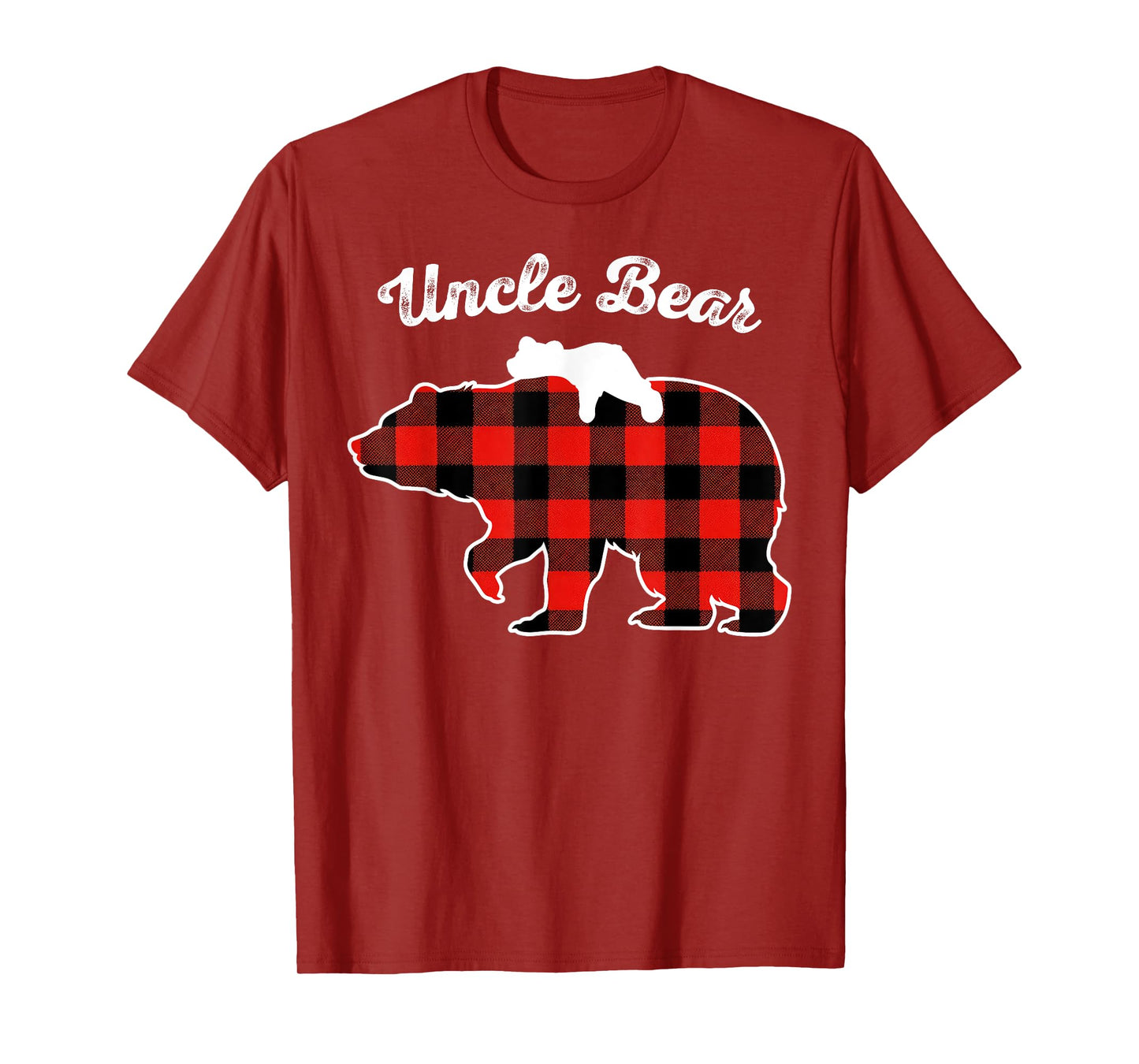 Uncle Bear Flannel Red Plaid Pajama Family Matching XMAS T-Shirt