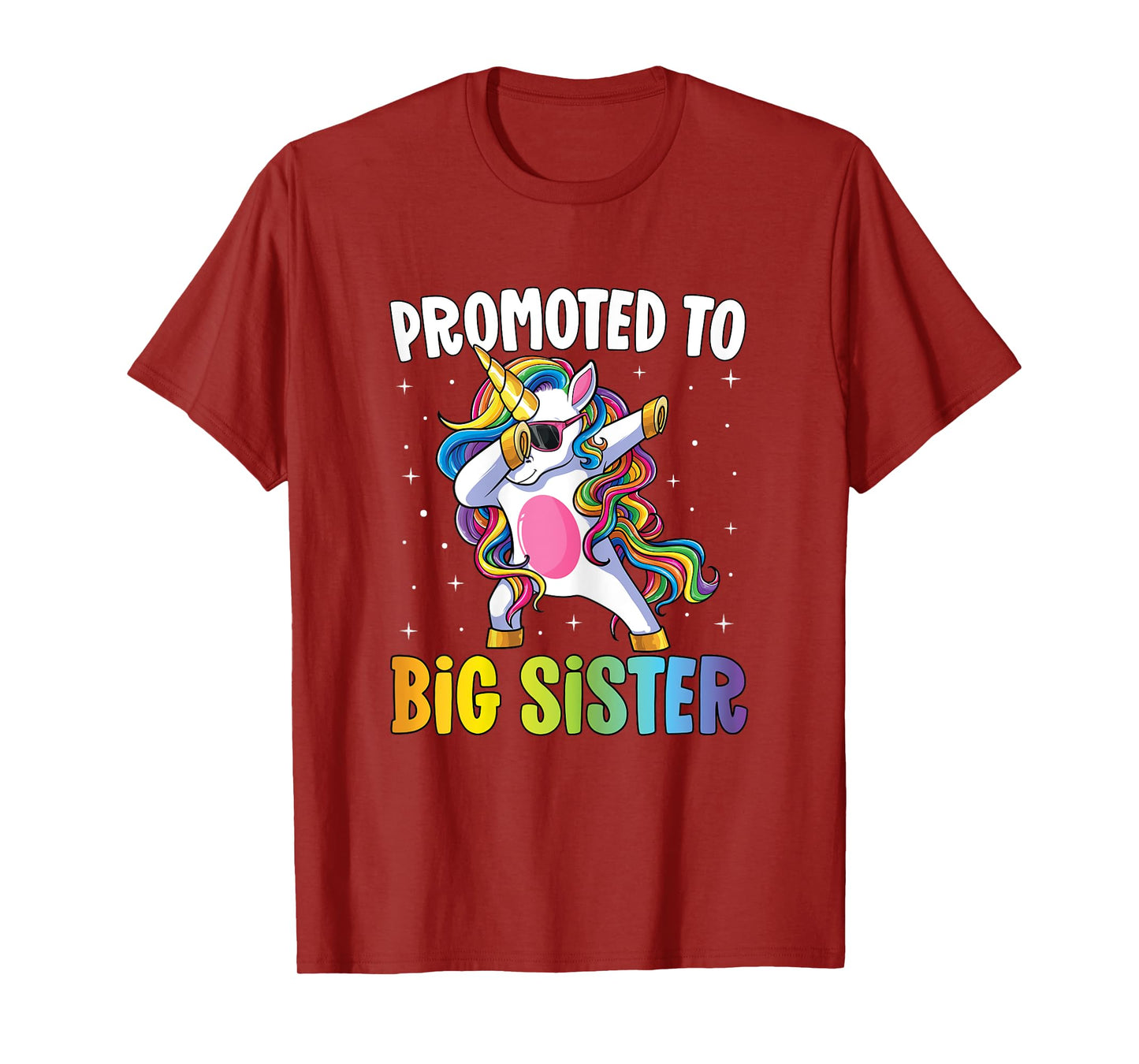 Promoted to Big Sister Girls Dabbing Unicorn Older Sister T-Shirt