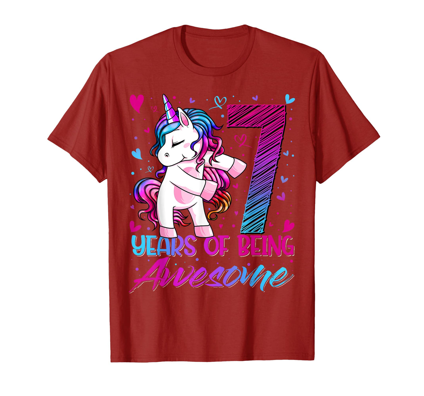 7 Year Old Gifts Unicorn Flossing 7th Birthday Girl Party T-Shirt