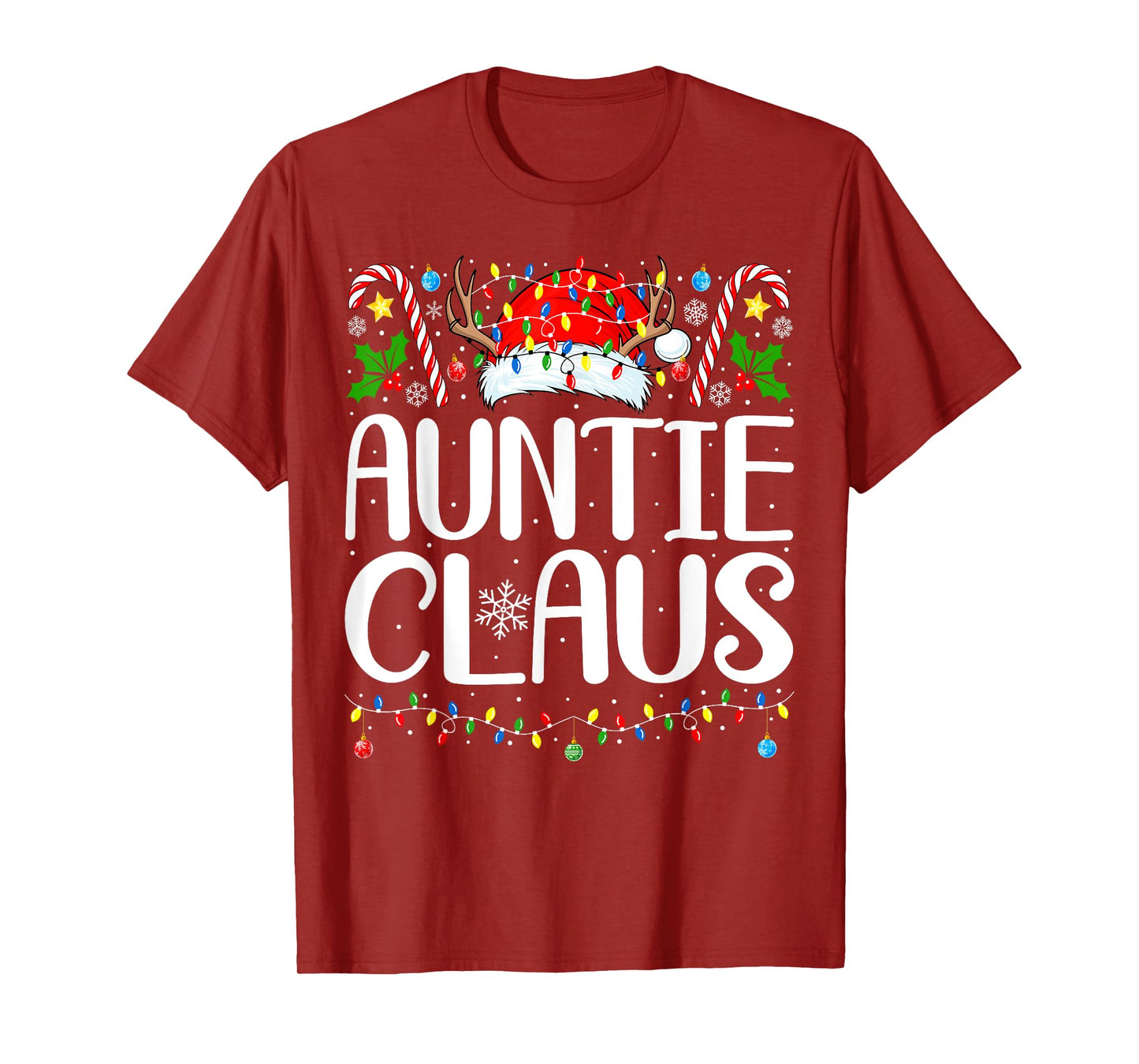 Auntie Claus Christmas Aunt Xmas Matching Family Christmas T-Shirt