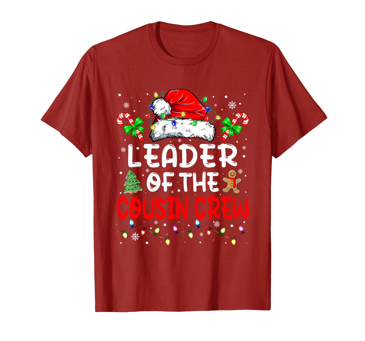Leader of the Cousin Crew Pajamas Family Matching Xmas T-Shirt