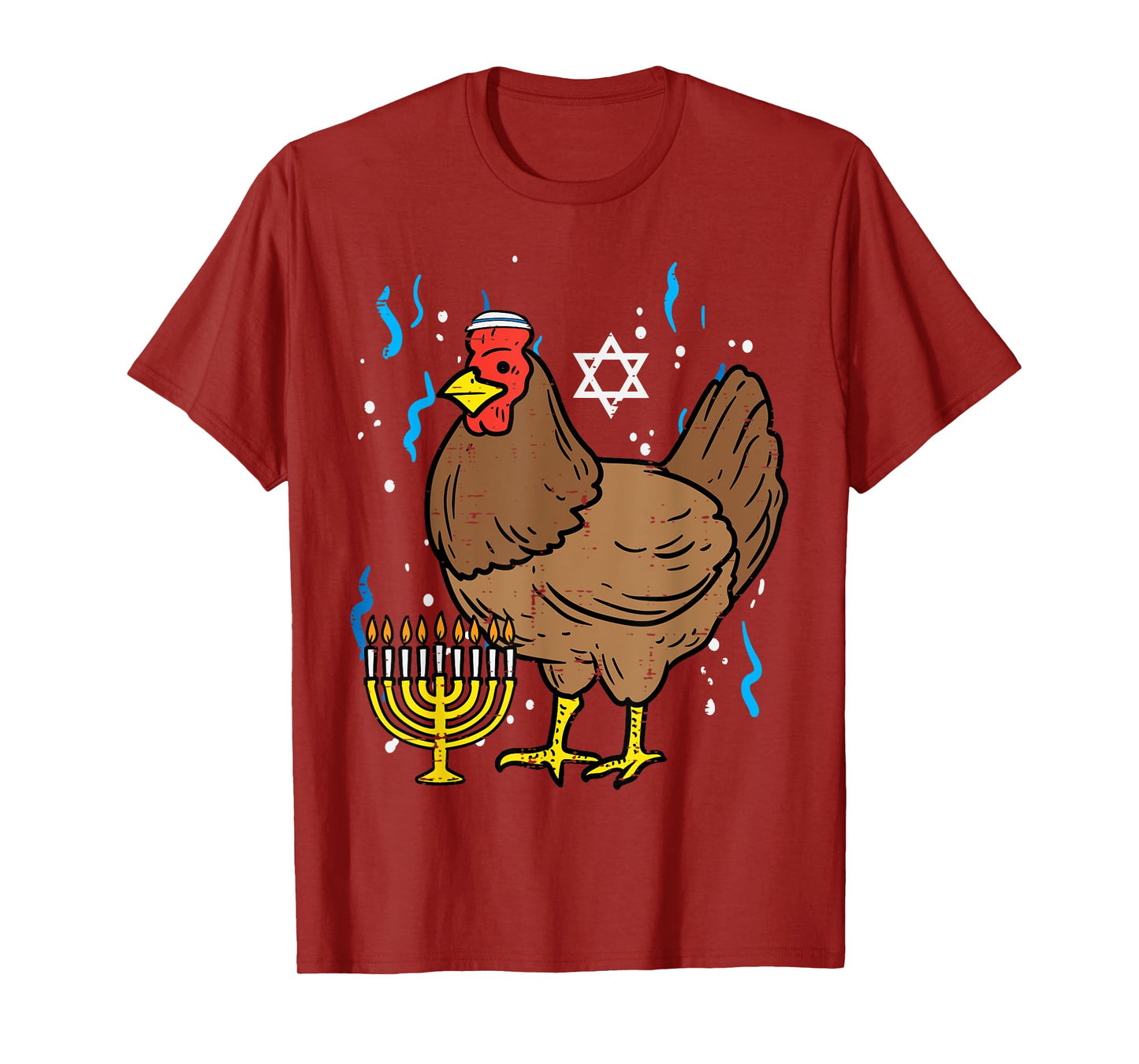 Hanukkah Chicken Chanukah Jewish Farm Farmer Men Women Kids T-Shirt