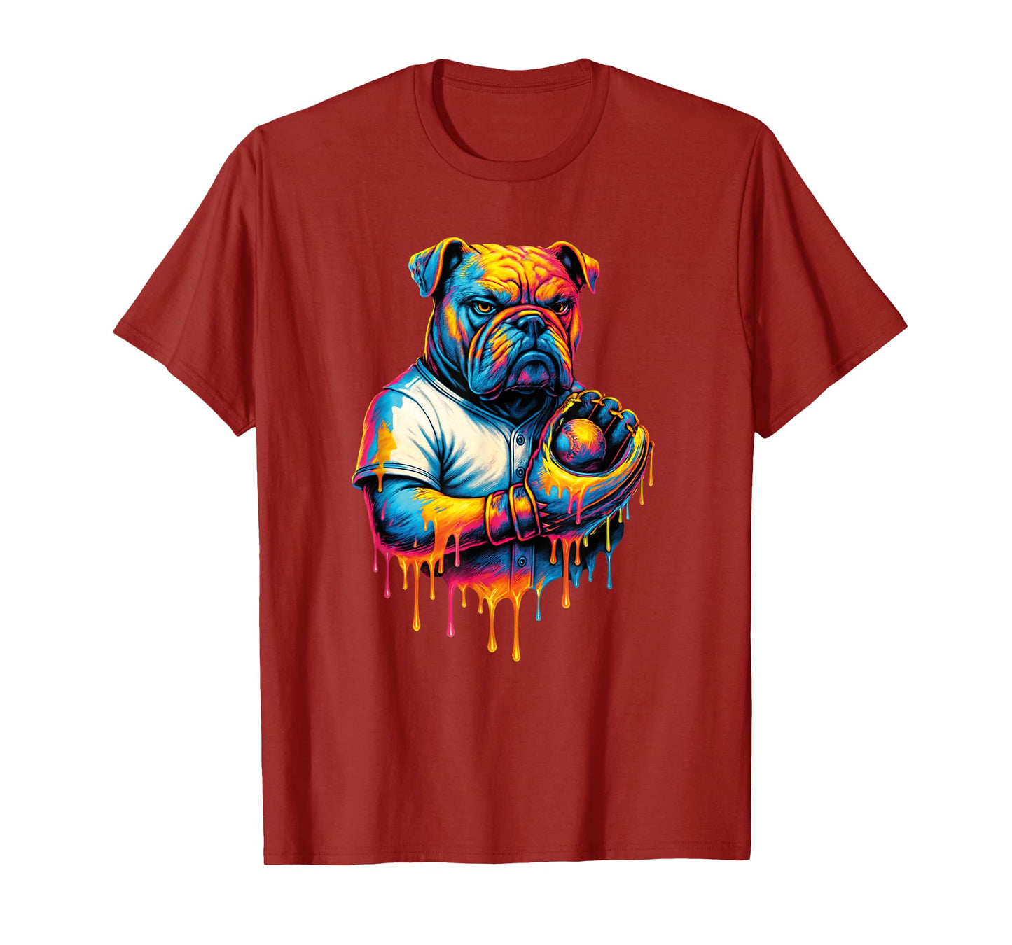 Baseball Drip Boys Girl Cool Ice Cream Drip Bulldog Baseball T-Shirt