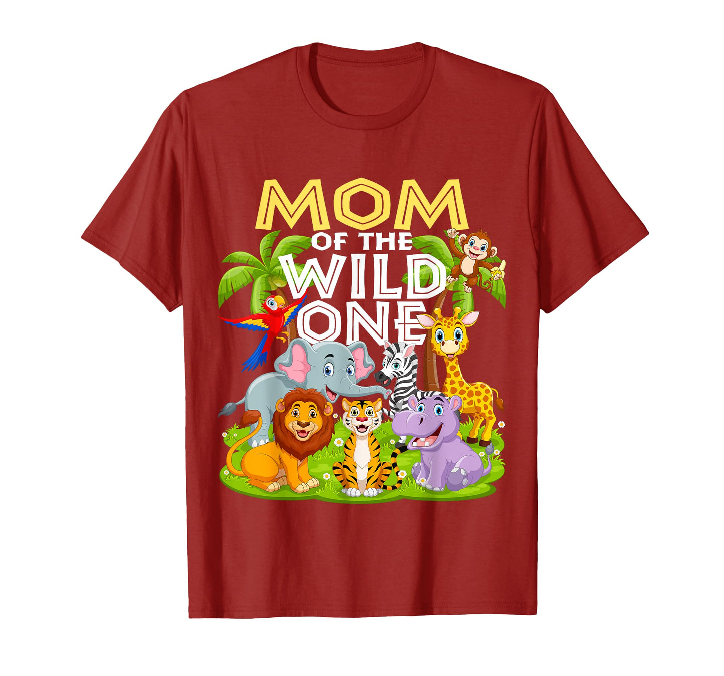 Mom Of The Wild One 1st Birthday Zoo Animal Safari Jungle T-Shirt
