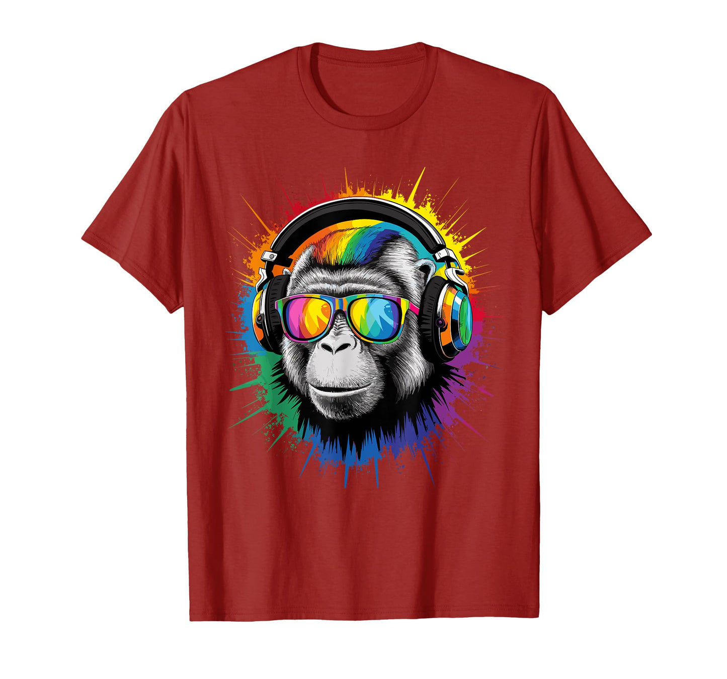 Cool Pop Art Techno Rave EDM Festival Party Monkey DJ T-Shirt