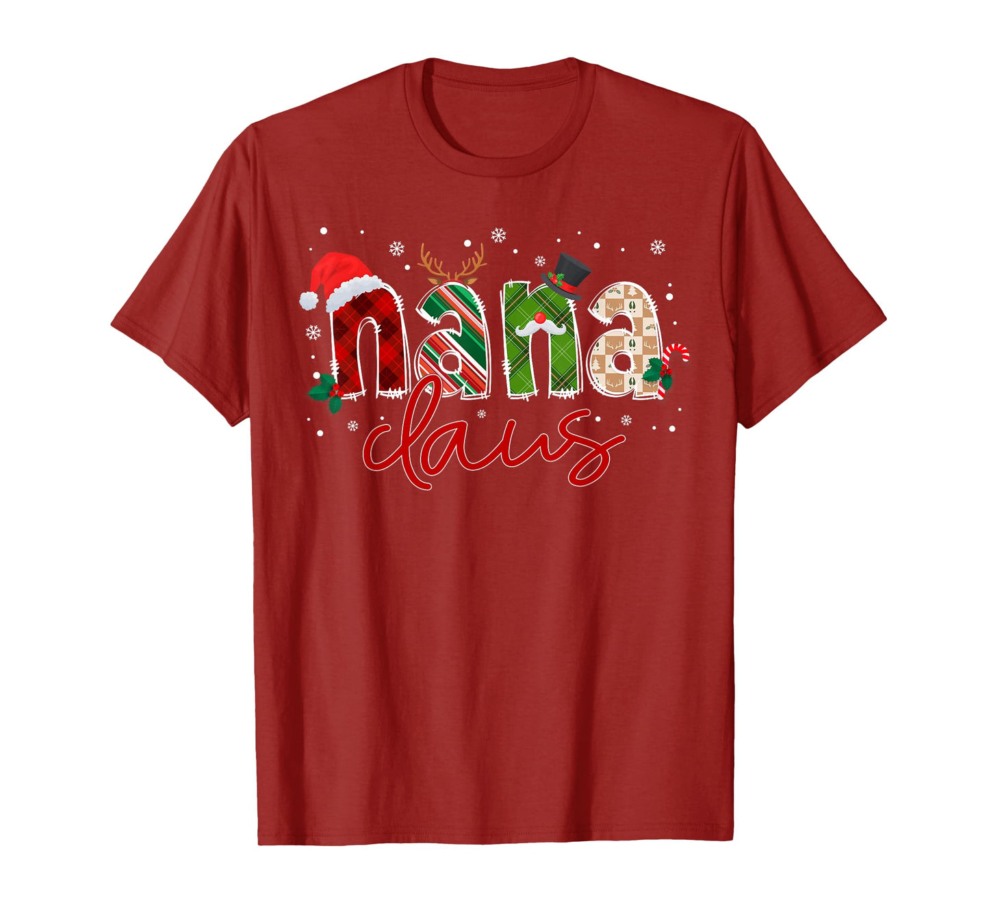 Nana Claus Santa Claus Family Matching Christmas Pajama T-Shirt
