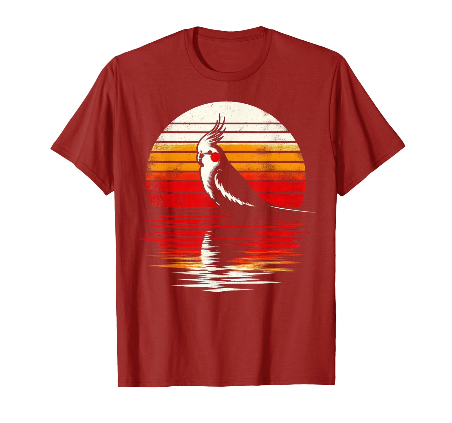 Cockatiel Bird Sunset Retro Style Safari Vintage 70s T-Shirt