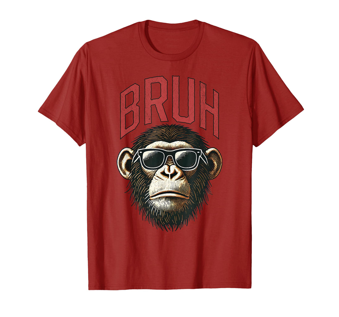Vintage Style Bruh Chimpanzee Funny Boys Kids Teen Sayings T-Shirt