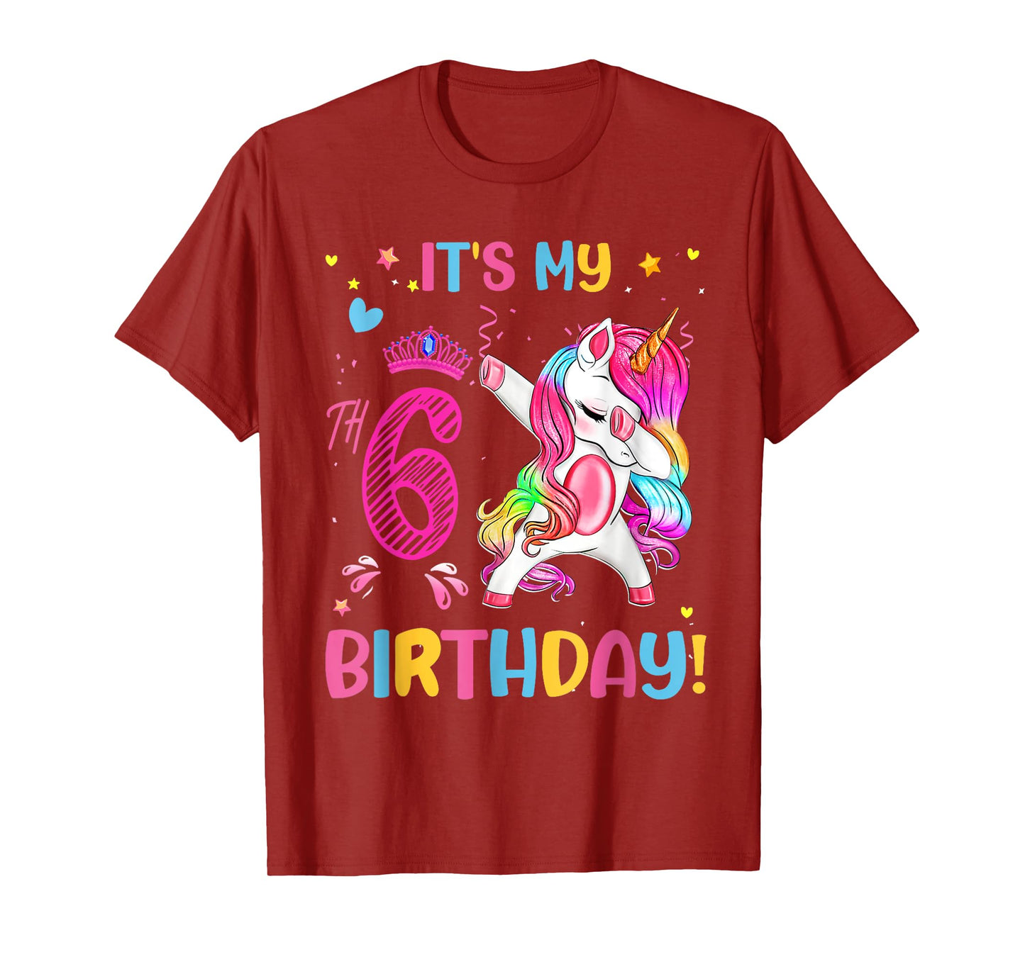 It's My 6th Birthday Unicorn Girls Funny 6 Year Old Birthday T-Shirt