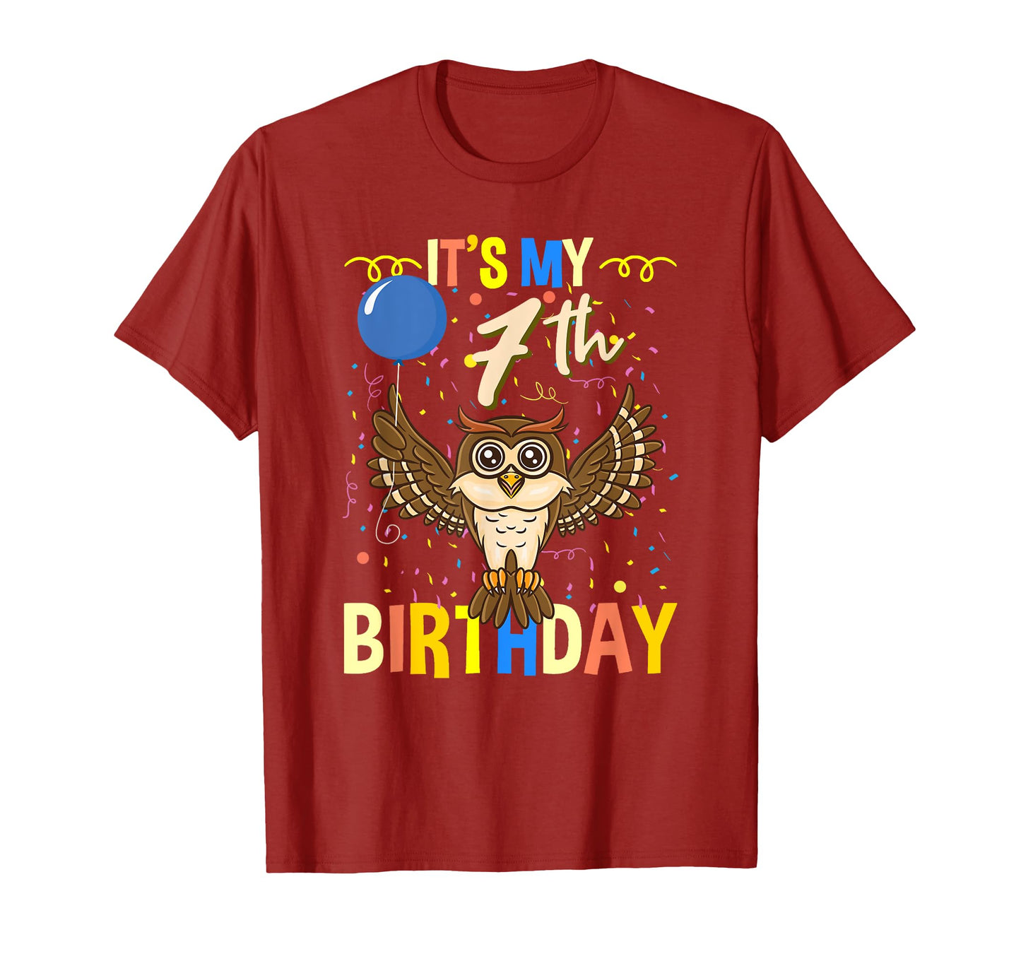Its My 7th Birthday Owl Bird T-Shirt