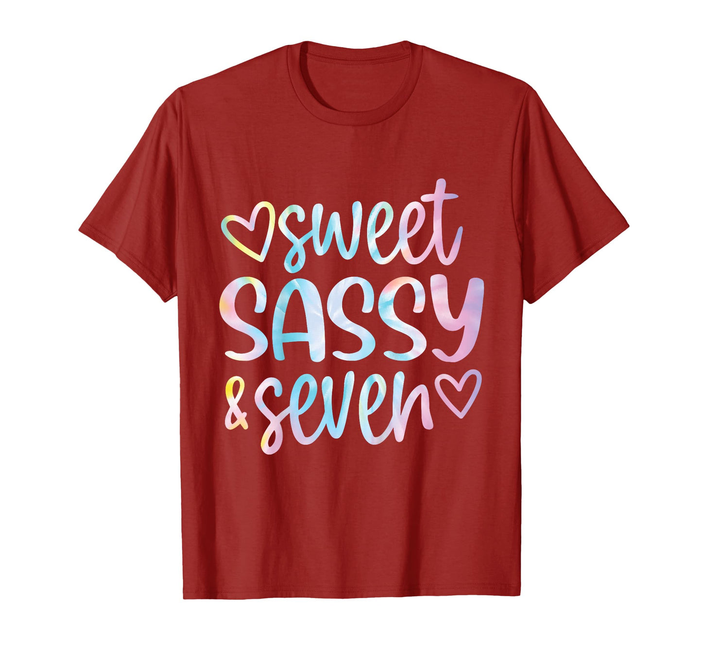 Tie Dye Sweet Sassy and Seven 7th Birthday Girls 7 Years Old T-Shirt