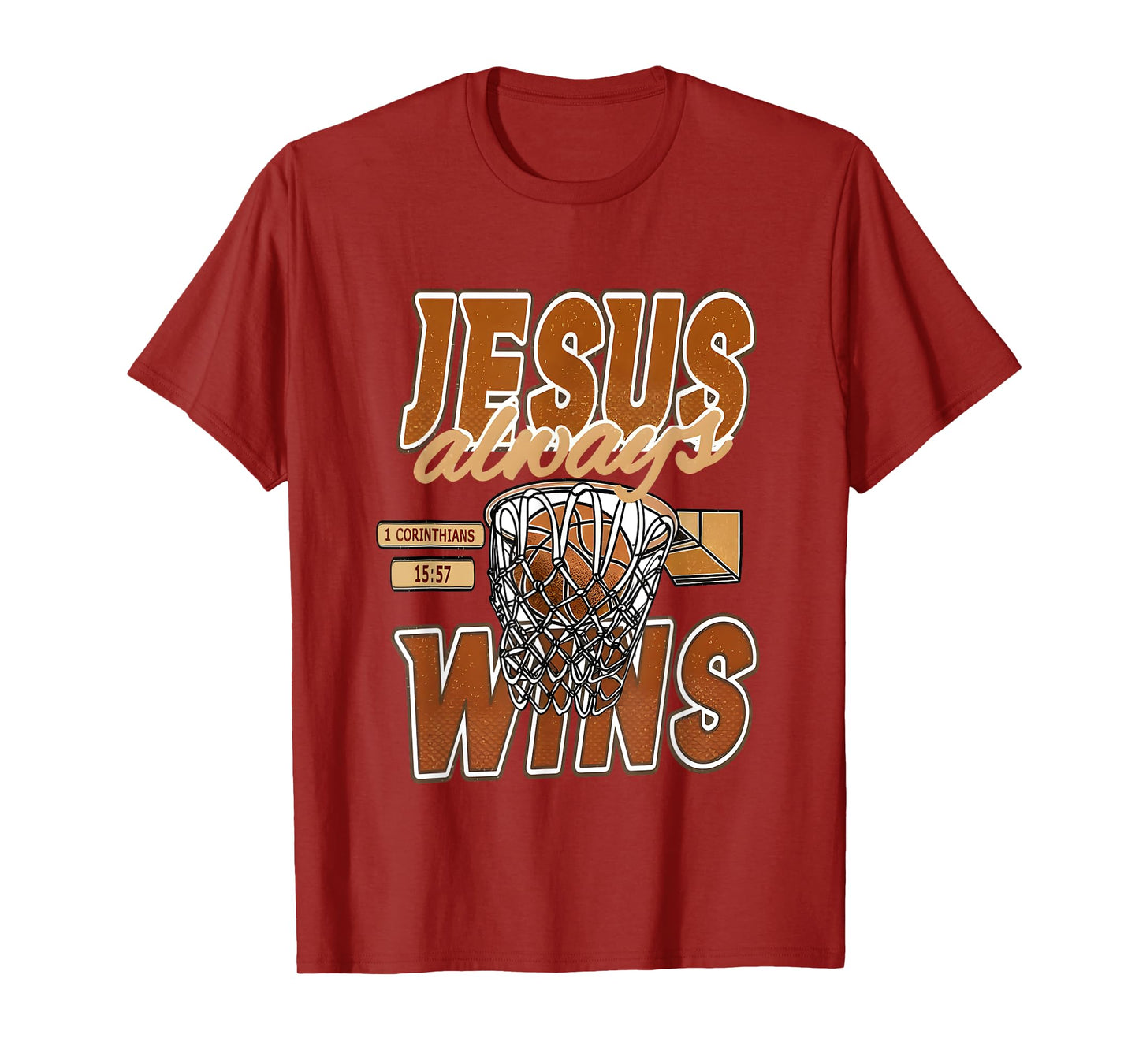 Vintage Jesus Christian Playing Basketball Gift For Men Boys T-Shirt